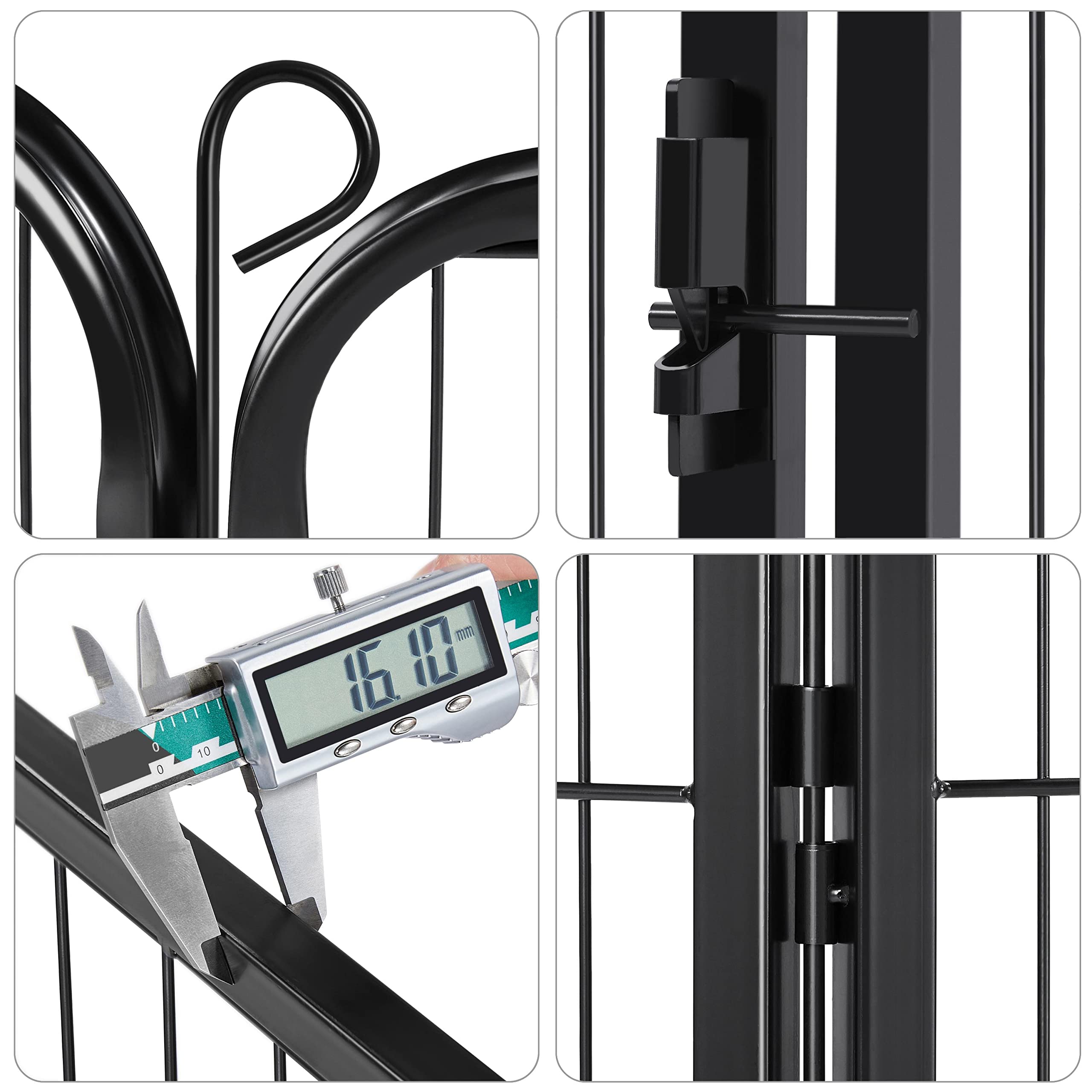 Costoffs Heavy Duty Extra Large 8 Panel Pet Playpen For Small Animals Puppy Dog Pen Duck Cat Rabbit Fence For Indoor/Outdoor Black