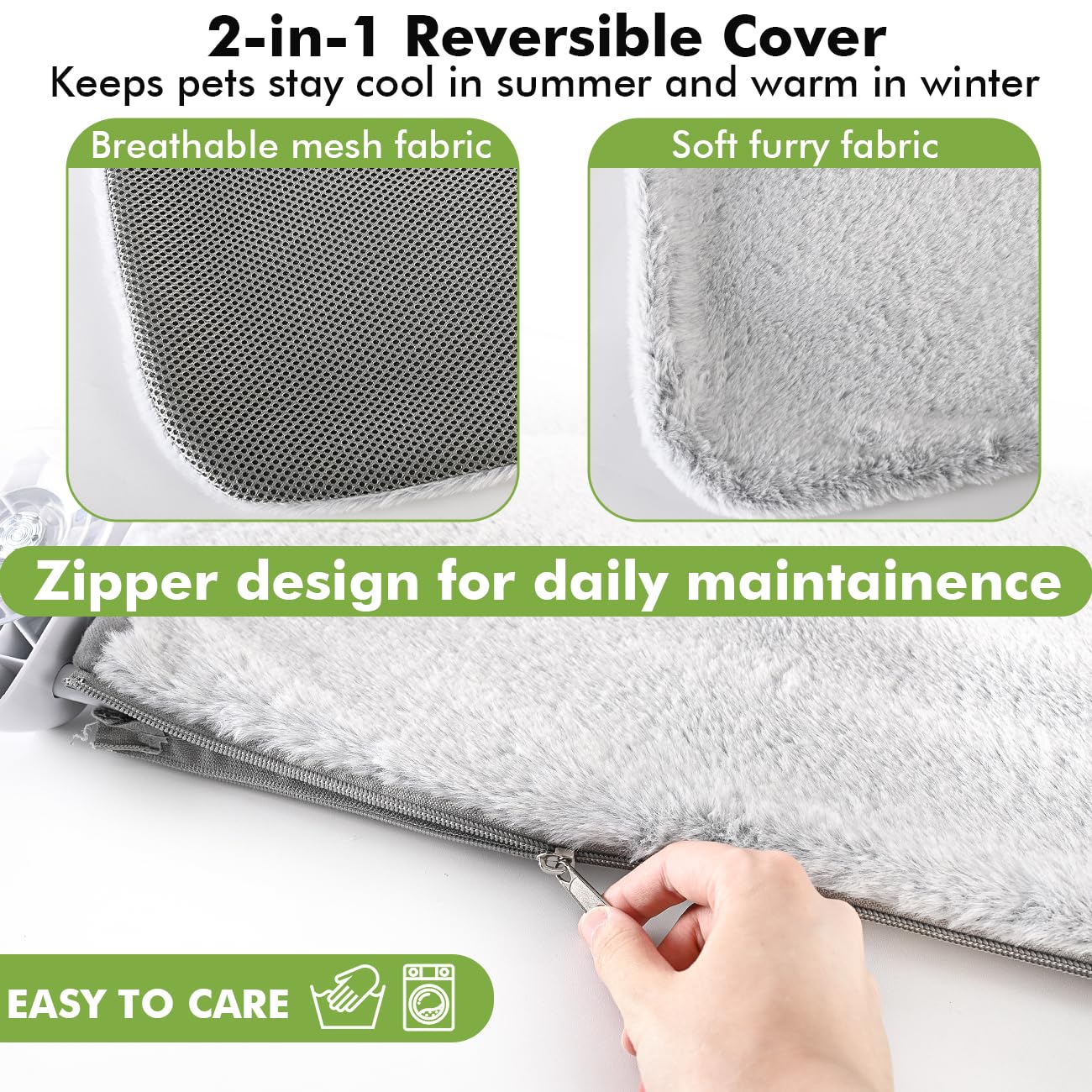 Zoratoo 2Pc Cat Window Perch Cordless Foldable Cat Hammock Bed For Window With Metal Frame And Reversible Cover, Large Suction C