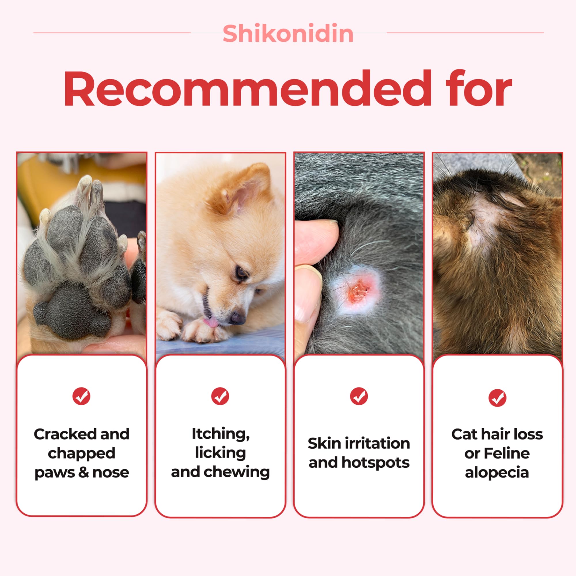 JAYU PET Shikonidin - Hotspots Itchy Irritated Skin Relief for Dog & Cat, Pet Soothing Cream Lotion for Moisturizing Dry Pad and