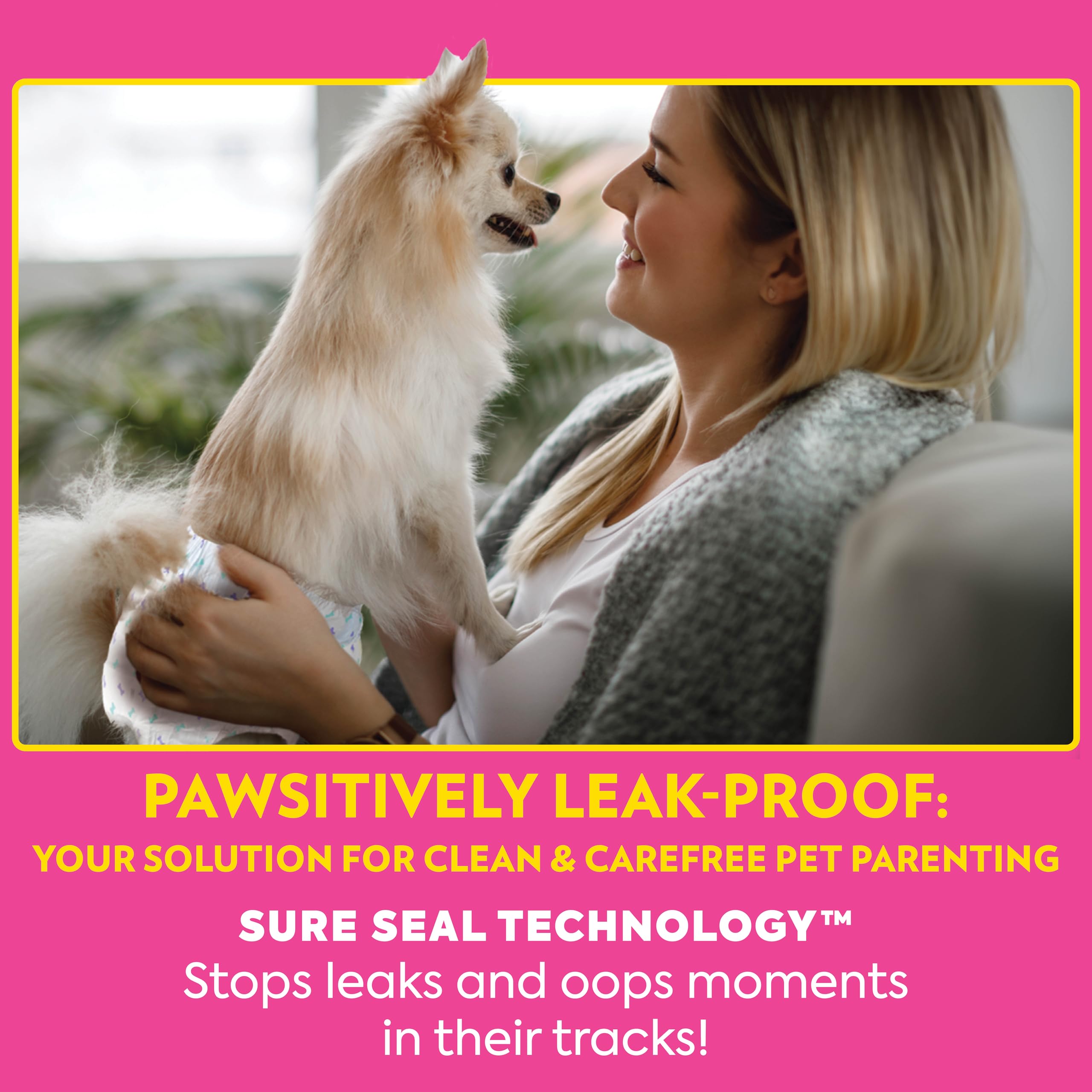 OUT! Petcare Disposable Dog Diapers, Female Dog Diapers, Incontinence Protection for Dogs, Heat Cycle Protection, Puppy Training
