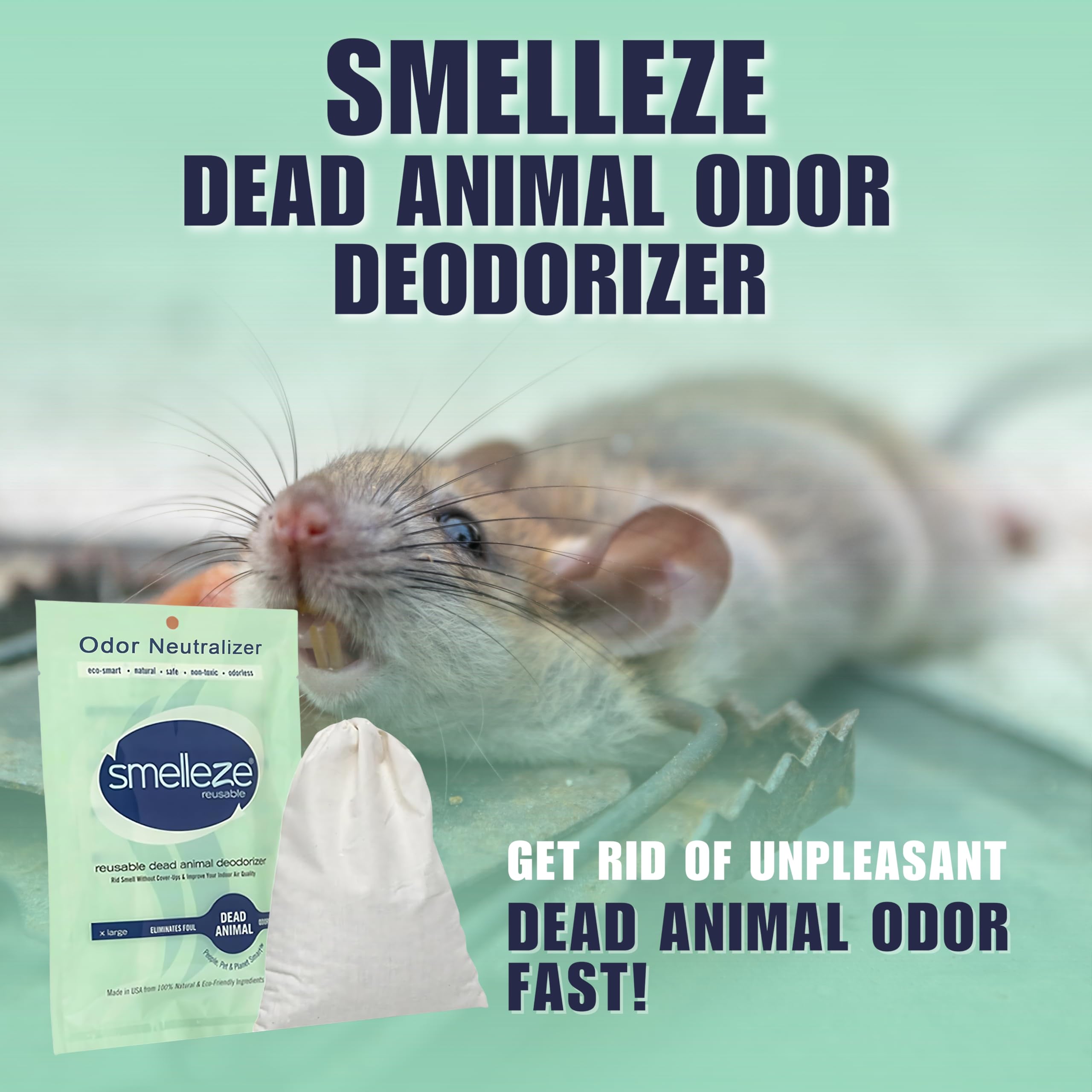 SMELLEZE Dead Animal Odor Eliminator - Natural Odor Remover for Indoor & Outdoor Use - 1 Count, Model 11304