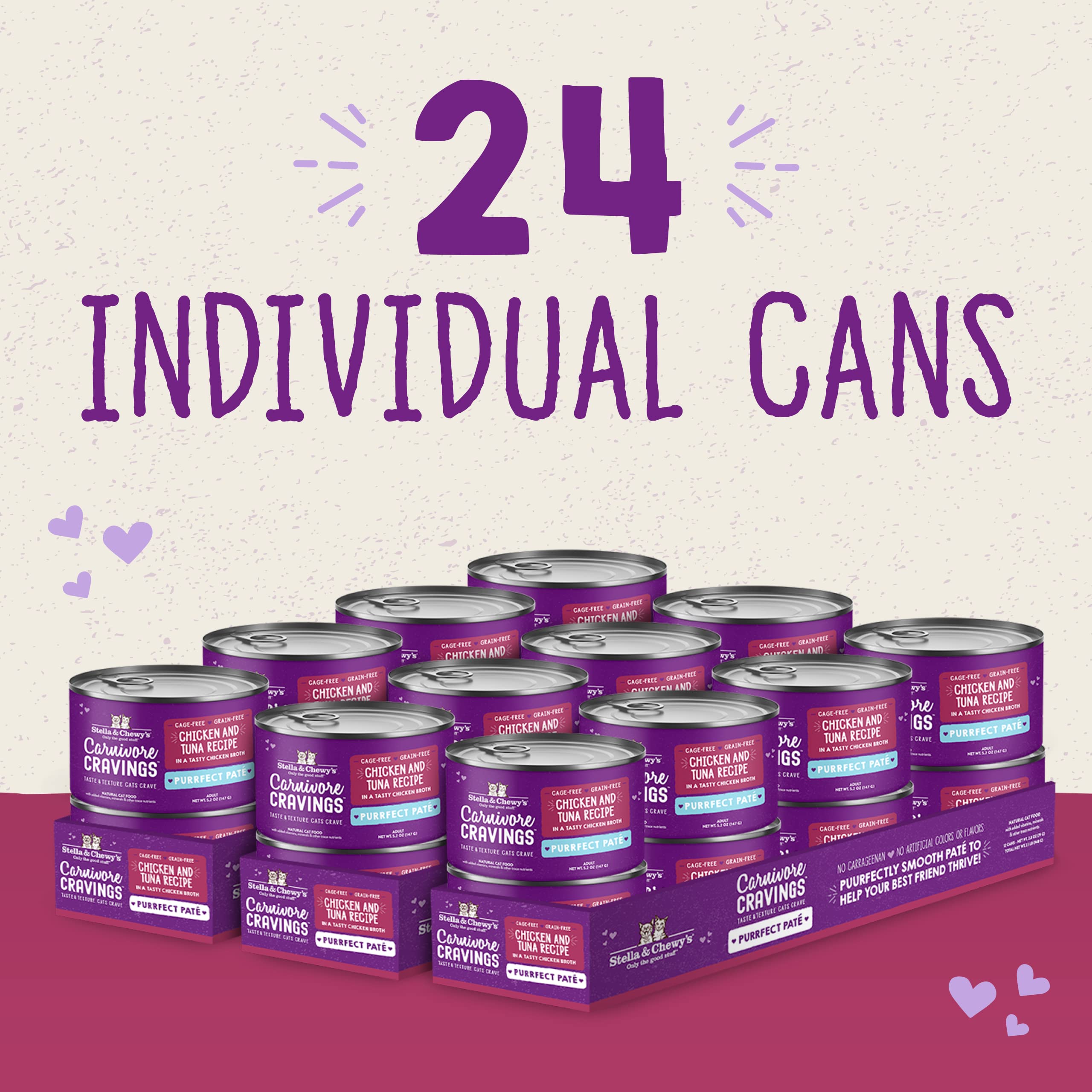 Stella & Chewy s Carnivore Cravings Purrfect Pate Cans - Grain Free, Protein Rich Wet Cat Food - Chicken & Tuna Recipe - (5.2 O