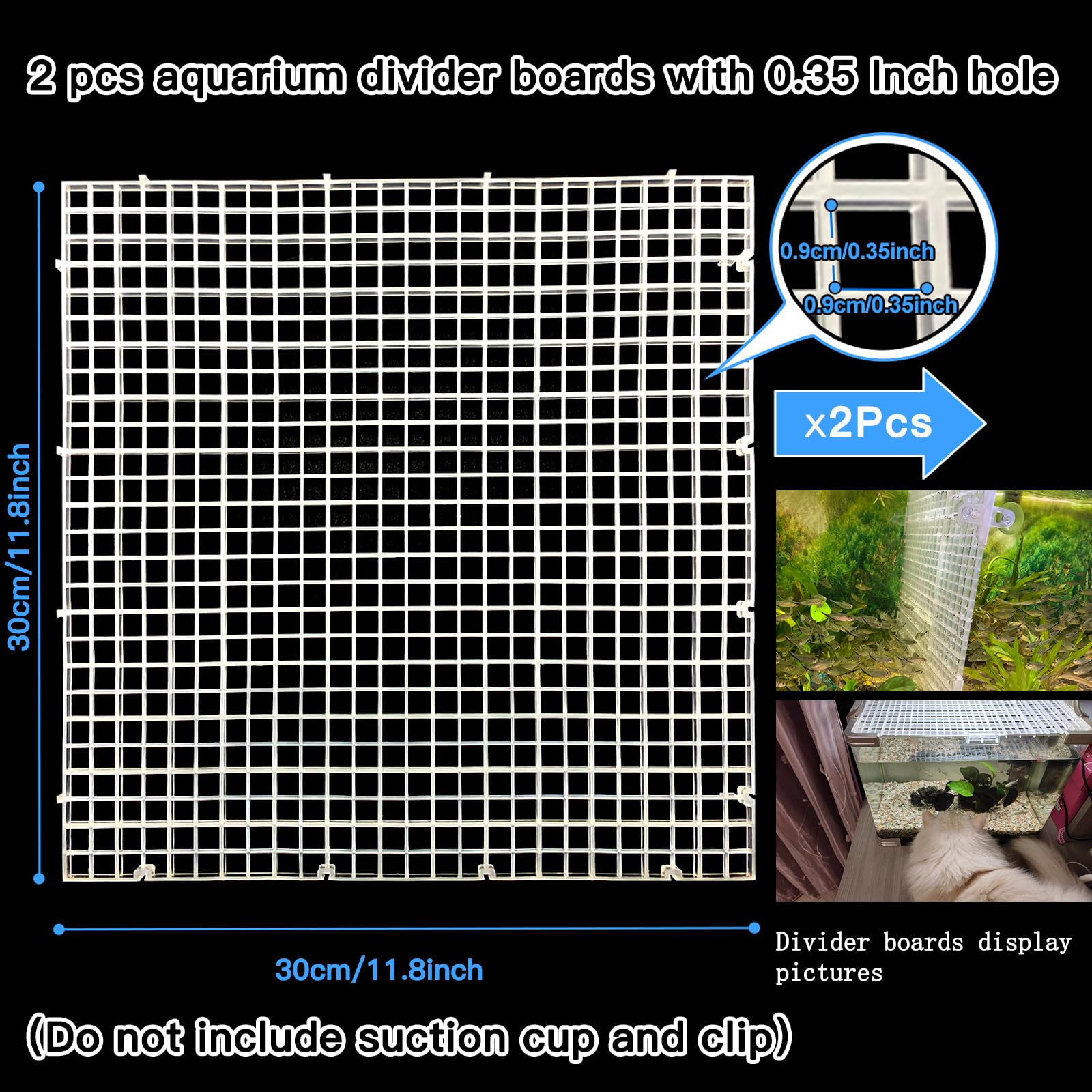 Weramics Adjustable Aquarium Fish Tank Divider Filter Bottom Plastic Grid Fish Tank Isolation Board Egg Crate Tray(White, 2Pcs 1