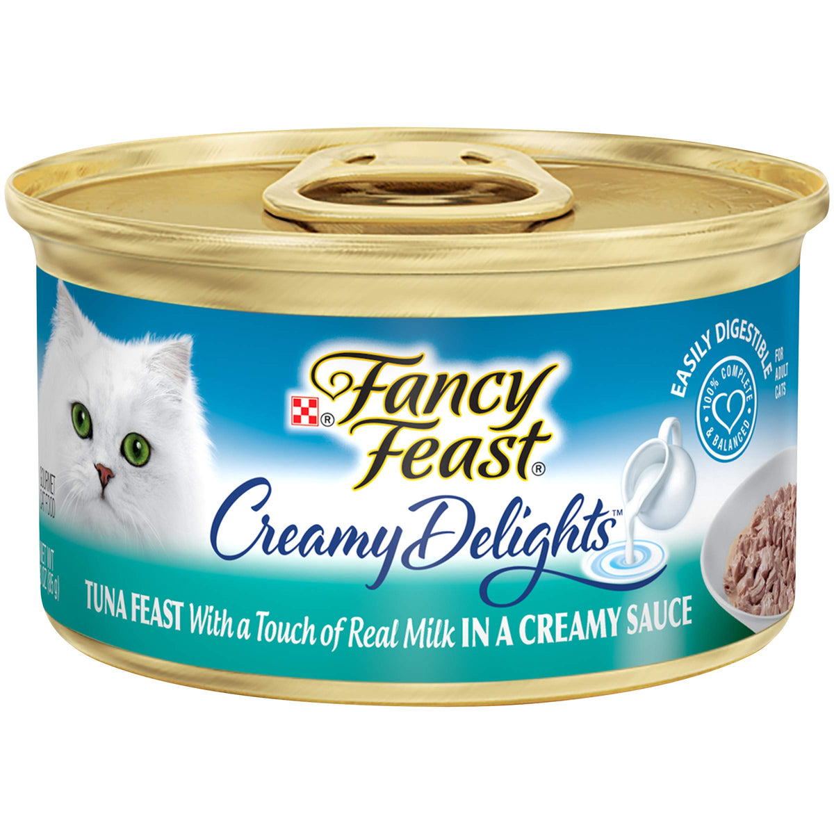 Purina Fancy Feast Wet Cat Food, Creamy Delights Tuna Feast In A Creamy Sauce - (Pack Of 24) 3 Oz. Cans