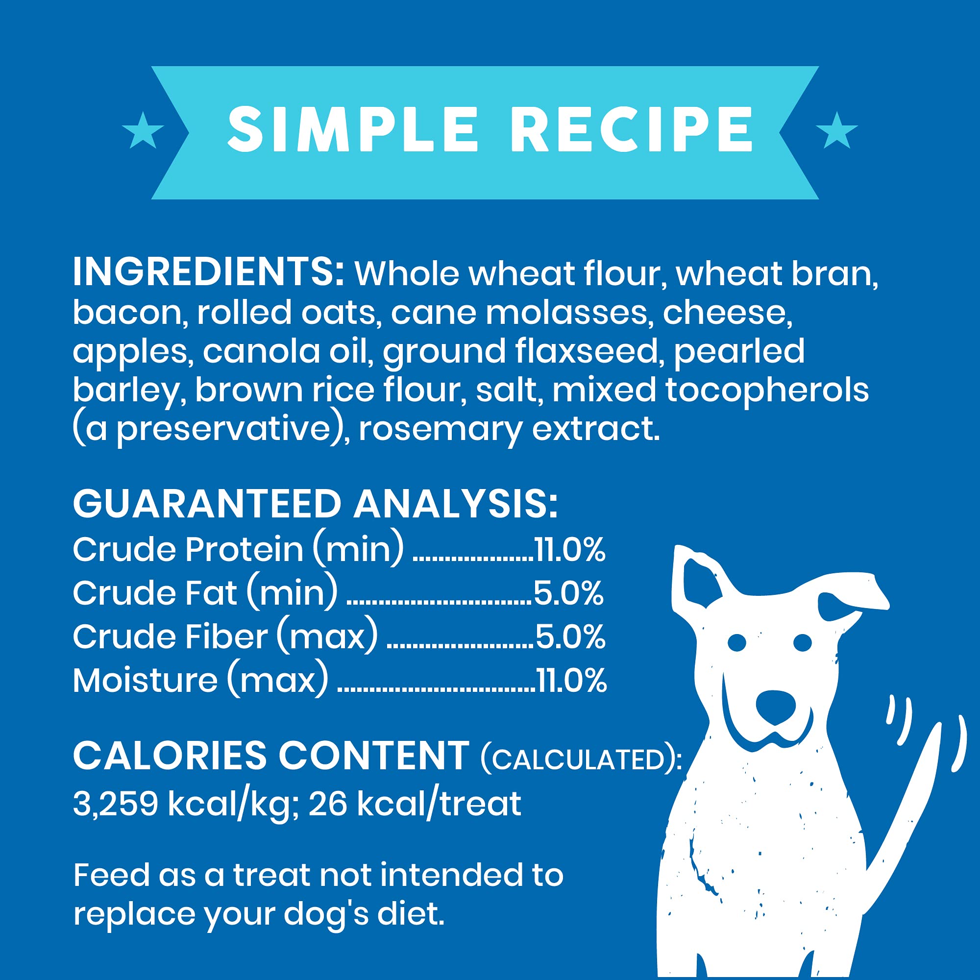 Cloud Star Wag More Bark Less Crunchy Dog Treats, Oats & Grains Bacon, Cheese & Apples, 3 lbs. Bag