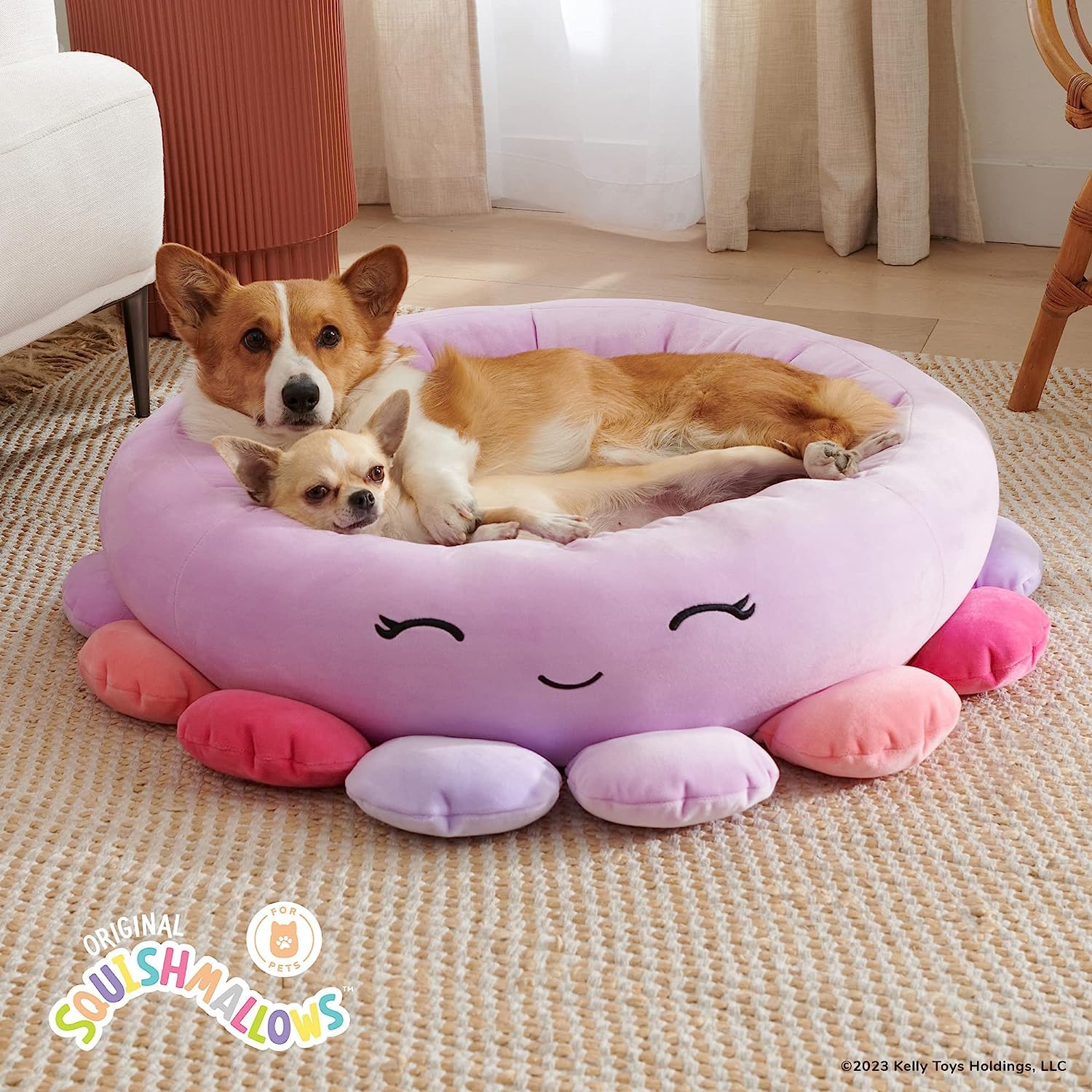 Squishmallows 20-Inch Beula Octopus Pet Bed - Small Ultrasoft Official Squishmallows Plush Pet Bed