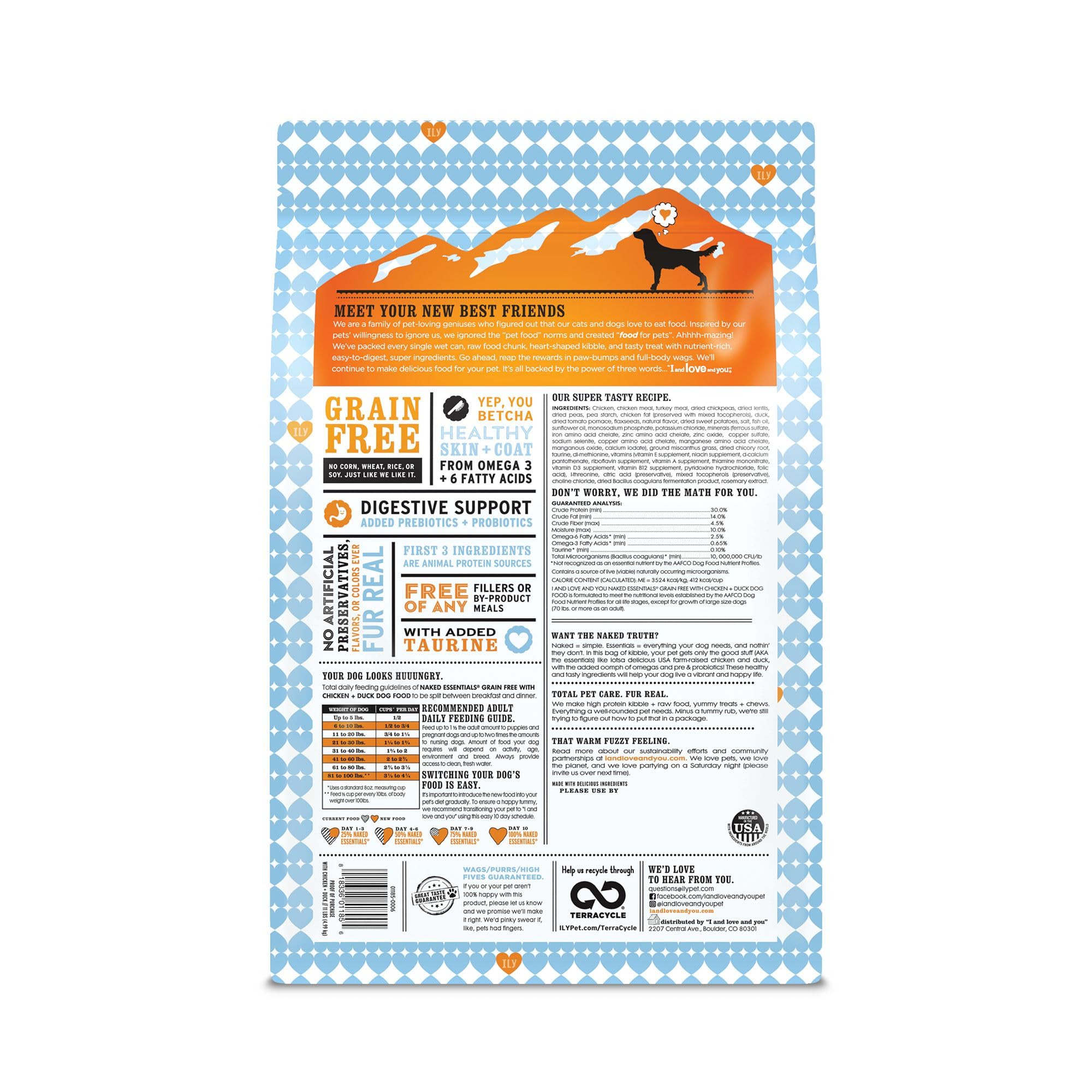 I and love and you Naked Essentials Dry Dog Food - Chicken + Duck - High Protein, Real Meat, No Fillers, Prebiotics + Probiotics