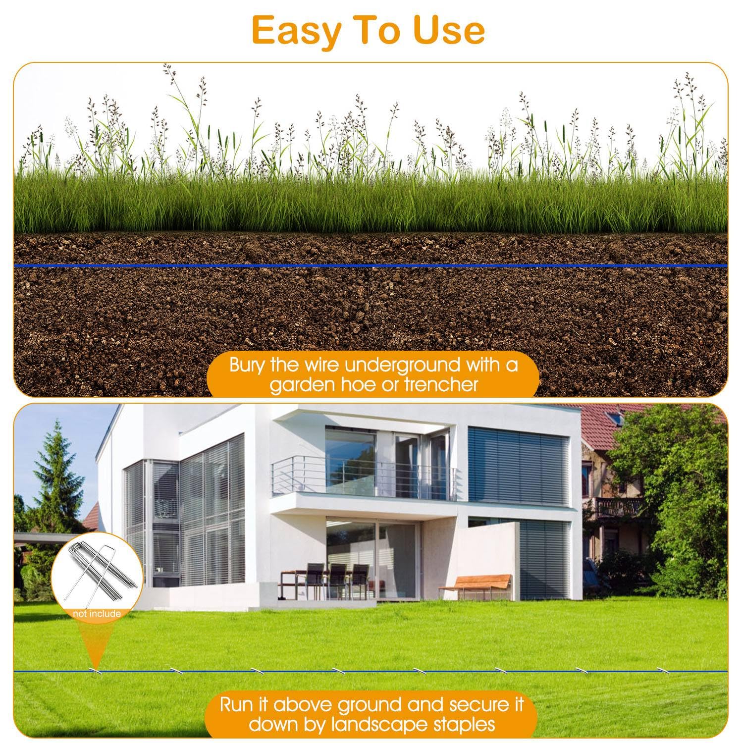 Moclever Electric Wireless Dog Fence Receiver Collar, Dog Fence Collar Covers 1.2 Acre Pet Boundary Containment System Tone Shoc