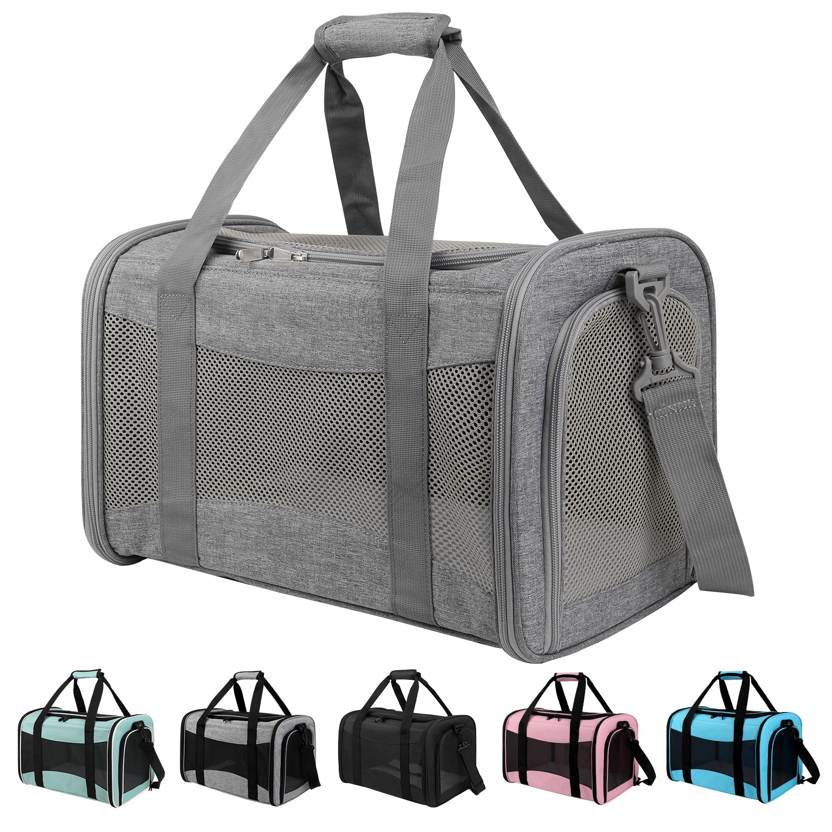 Yipincover Cat Carrier, Soft-Sided Airline Approved Pet Carrier Case With 4 Ventilated Windows For Cats And Dogs Under 10-25Lbs 