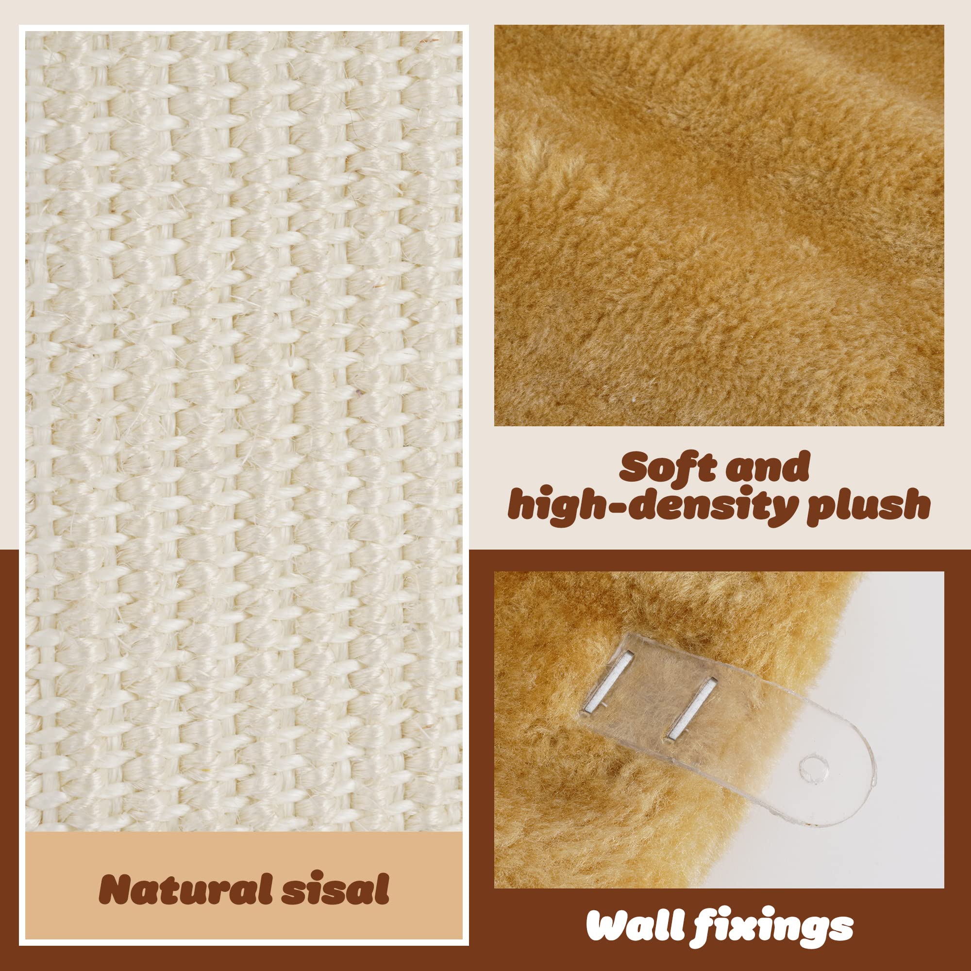 Lahas 2 Pcs Cat Wall Corner Scratcher Furniture Protector Kittens Scratch Board Sisal Cat Scratching Pad Wall Mounted For Indoor Cats