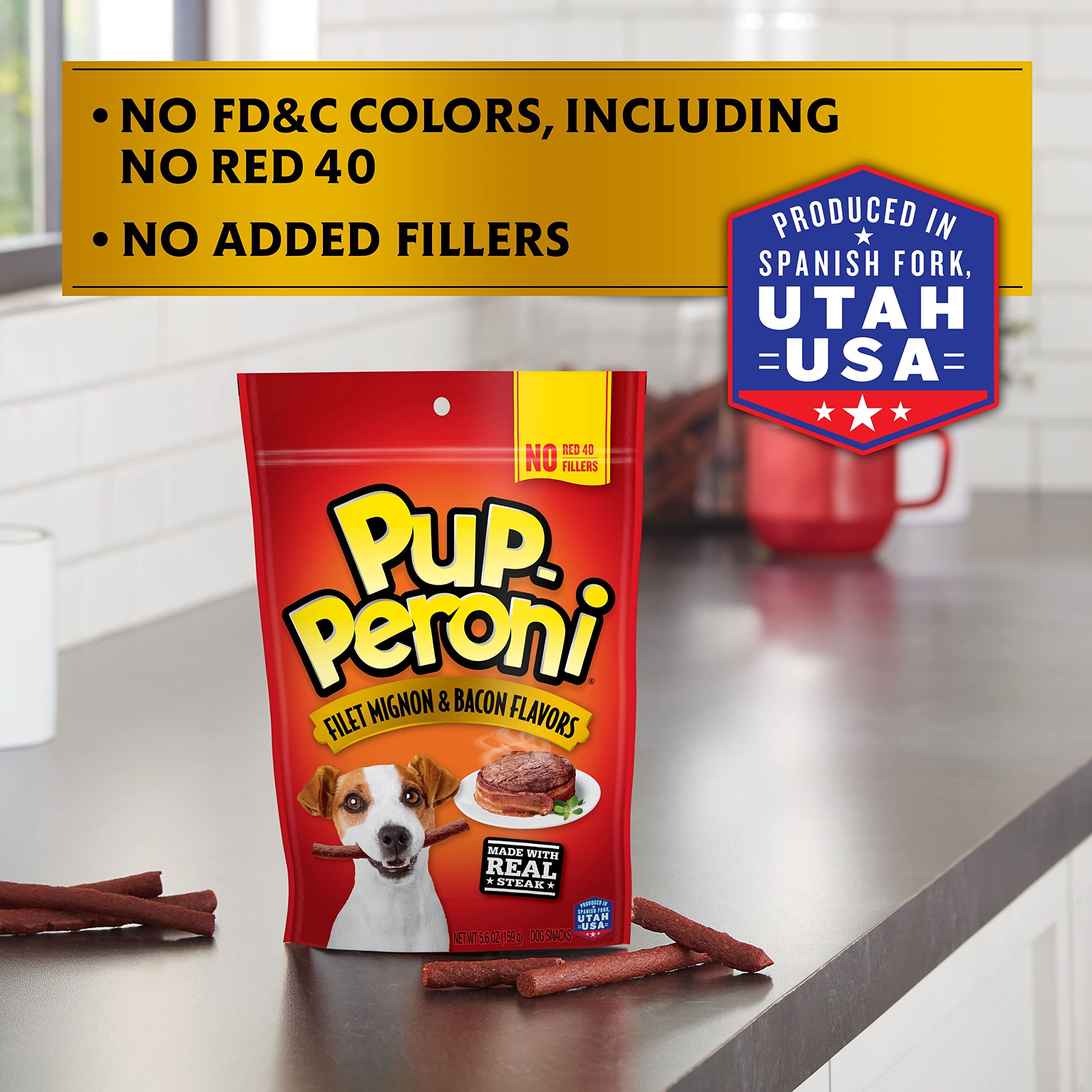 Pup-Peroni Filet Mignon & Bacon Flavor Dog Treats, 5.6 Ounce (Pack of 8)