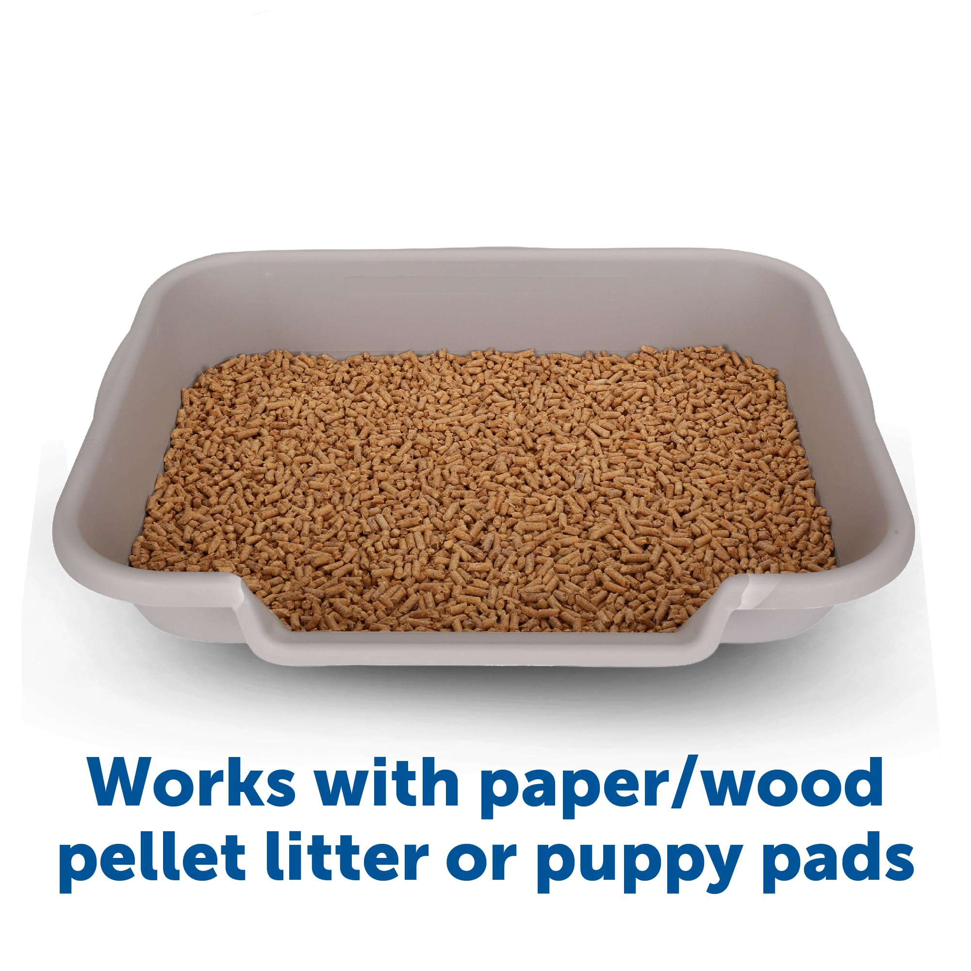 Puppygohere Dog Litter Box, Large Size, Misty Gray, Durable & Pet Safe, Indoor Open Top Entry Litter Pan, Comfortable For Puppy, Great For Dogs Up To 20 Lbs