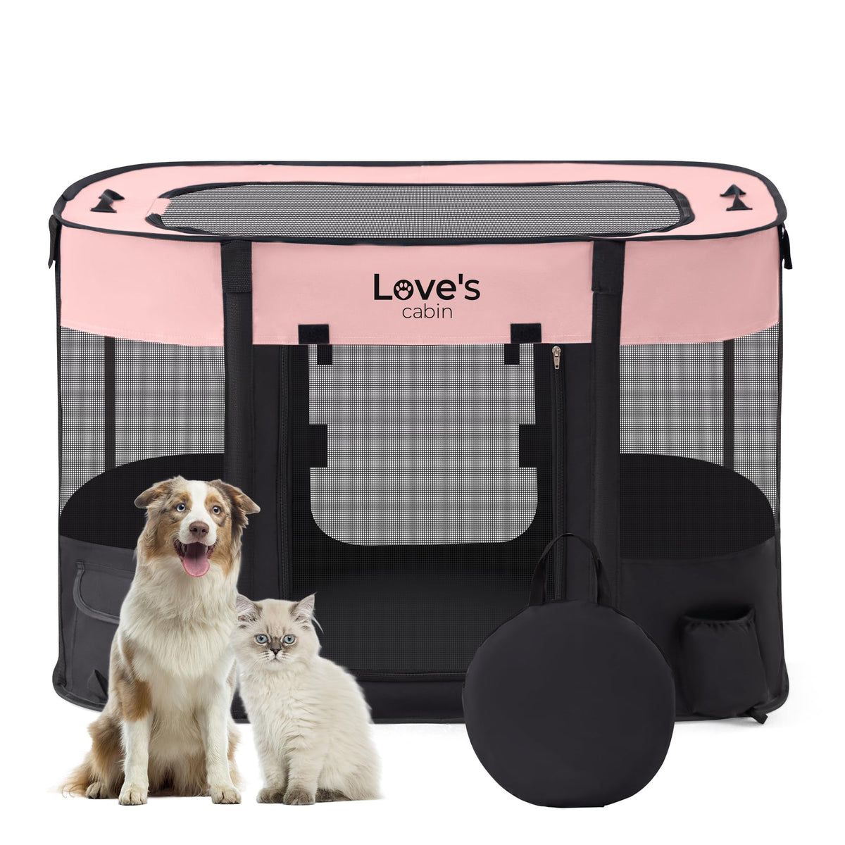 Love'S Cabin Pet Puppy Dog Playpen, Large Dog Tent Crates Cage Indoor/Outdoor, Portable Exercise Playpen For Dog And Cat, Foldab