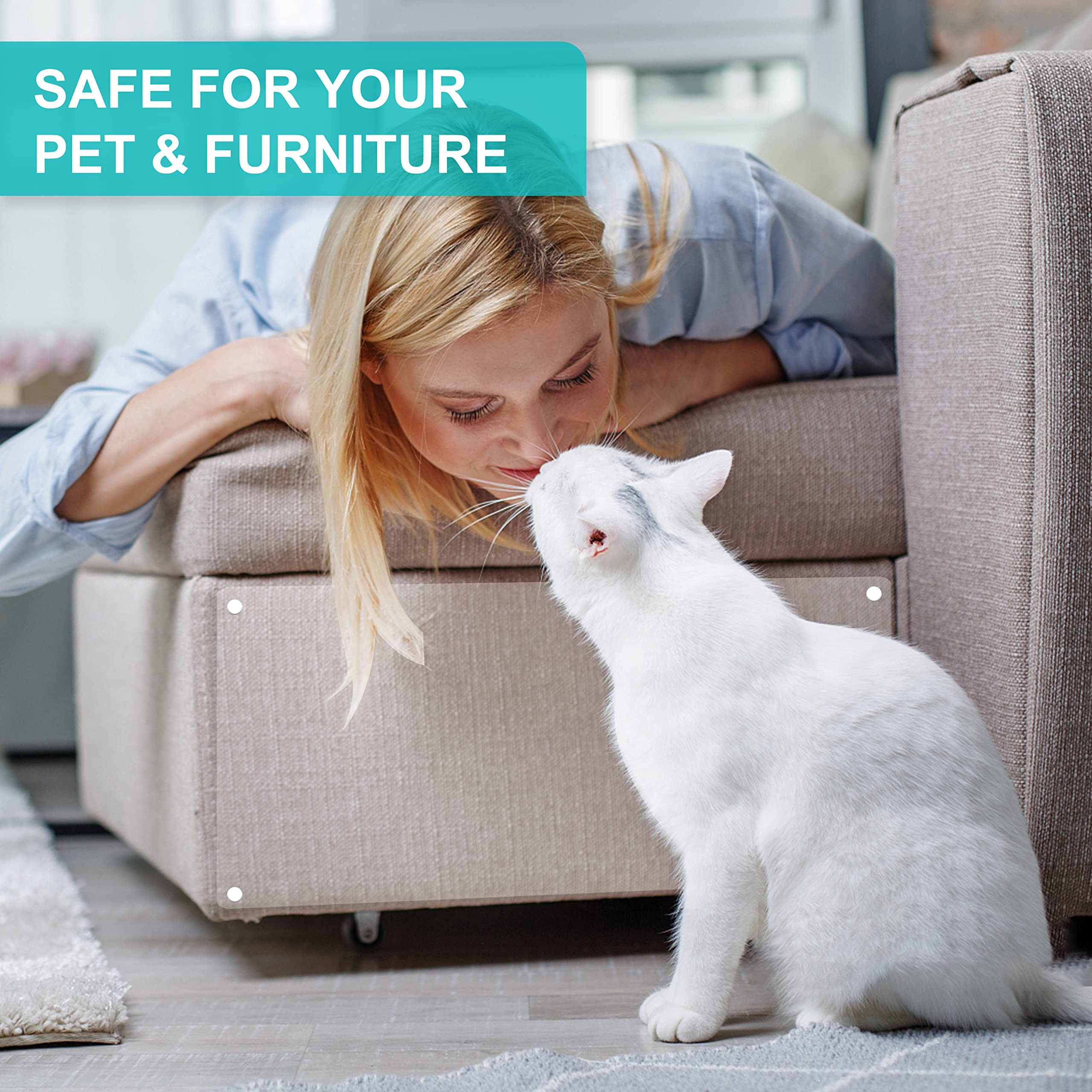 Fluffydream Furniture Protector From Cats, 10-Pack 12     17    Cat Couch Protectors Anti Cats Scratch, Cat Scratching Deterrent