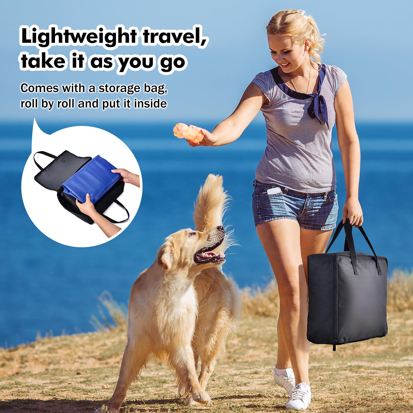 Dog Car Seat Cover With Air Cushion-Inflate Only 40S, Hard Bottom Car Seat Cover For Dogs Holds 400Lbs, Sturdy And Comfortable B