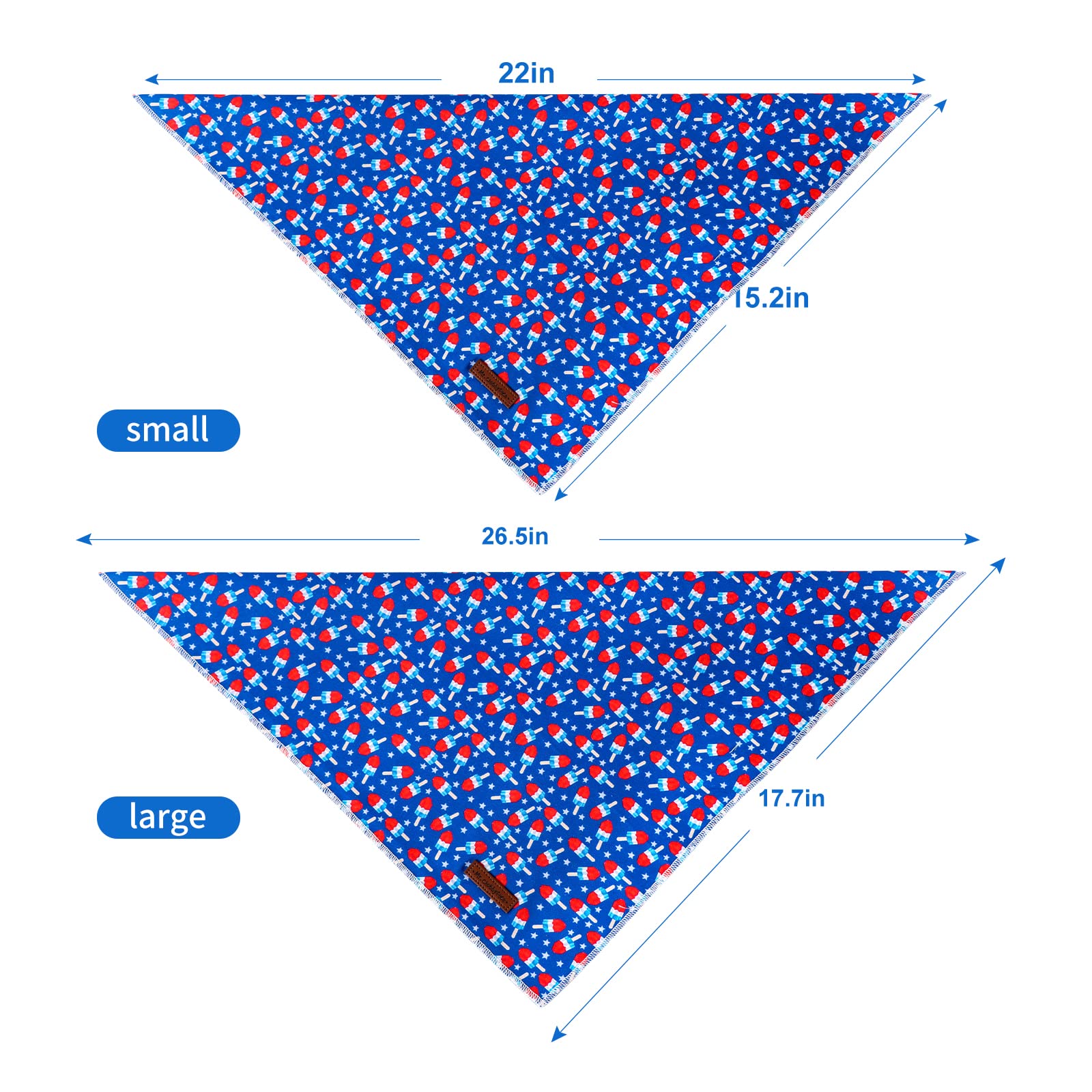 Mr. Chubbyface American Flag Dog Bandanas Boys Girls Reversible Triangle Bibs Scarf Accessories For Dogs Cats Pets
