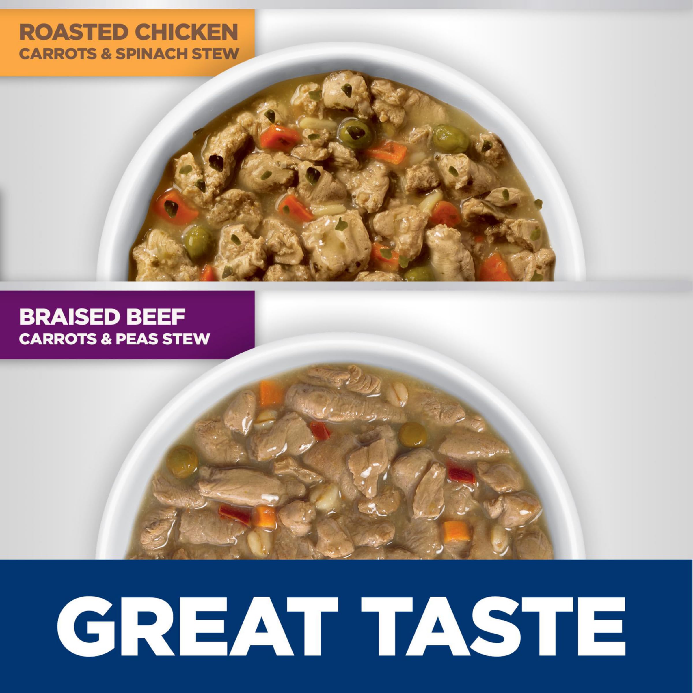 Hills Science Diet Healthy Cuisine, Adult 1-6, Great Taste, Wet Dog Food, Variety Pack: Roasted Chicken, Carrots & Spinach; Bra