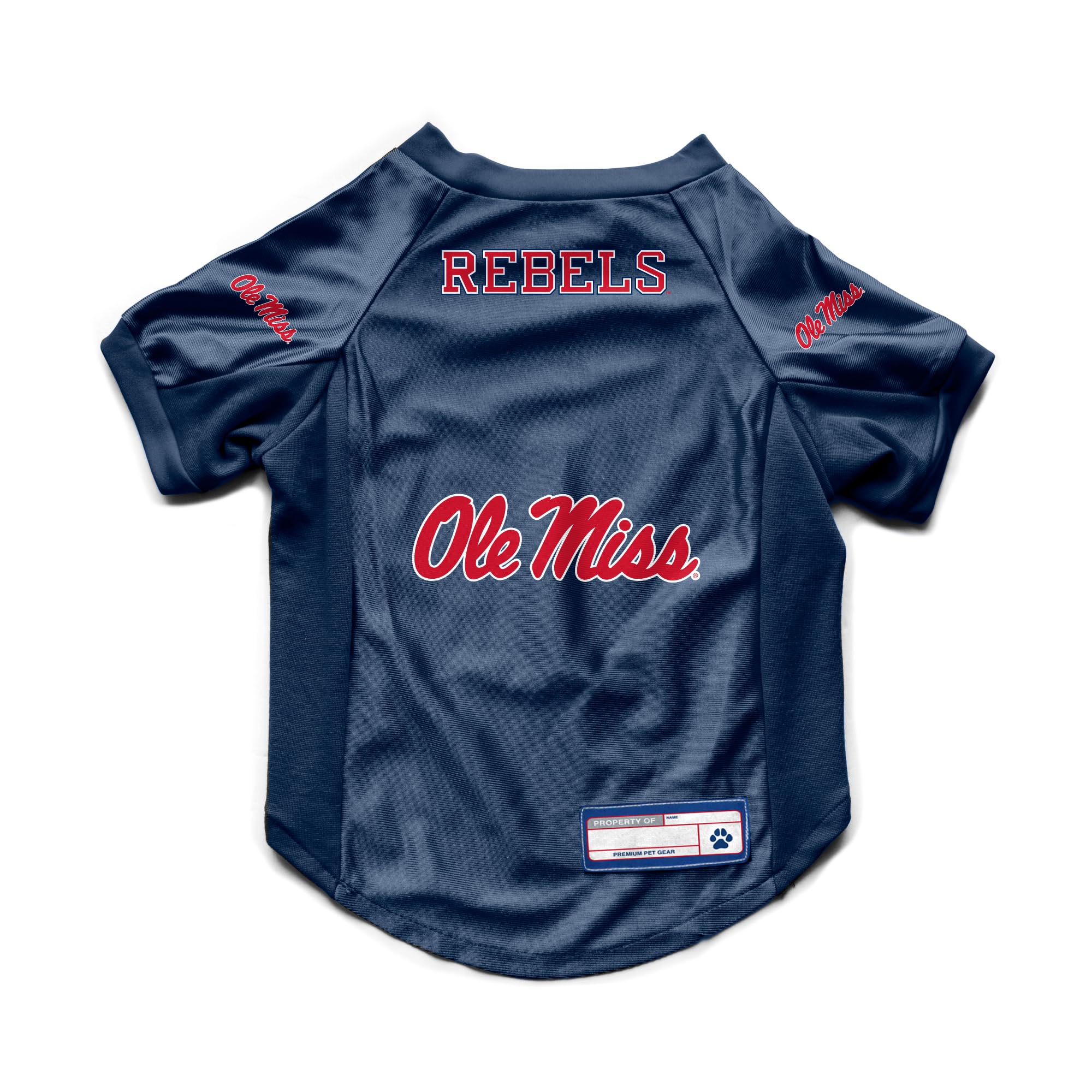 Mississippi Rebels Pet Jersey Stretch Size L - Special Order