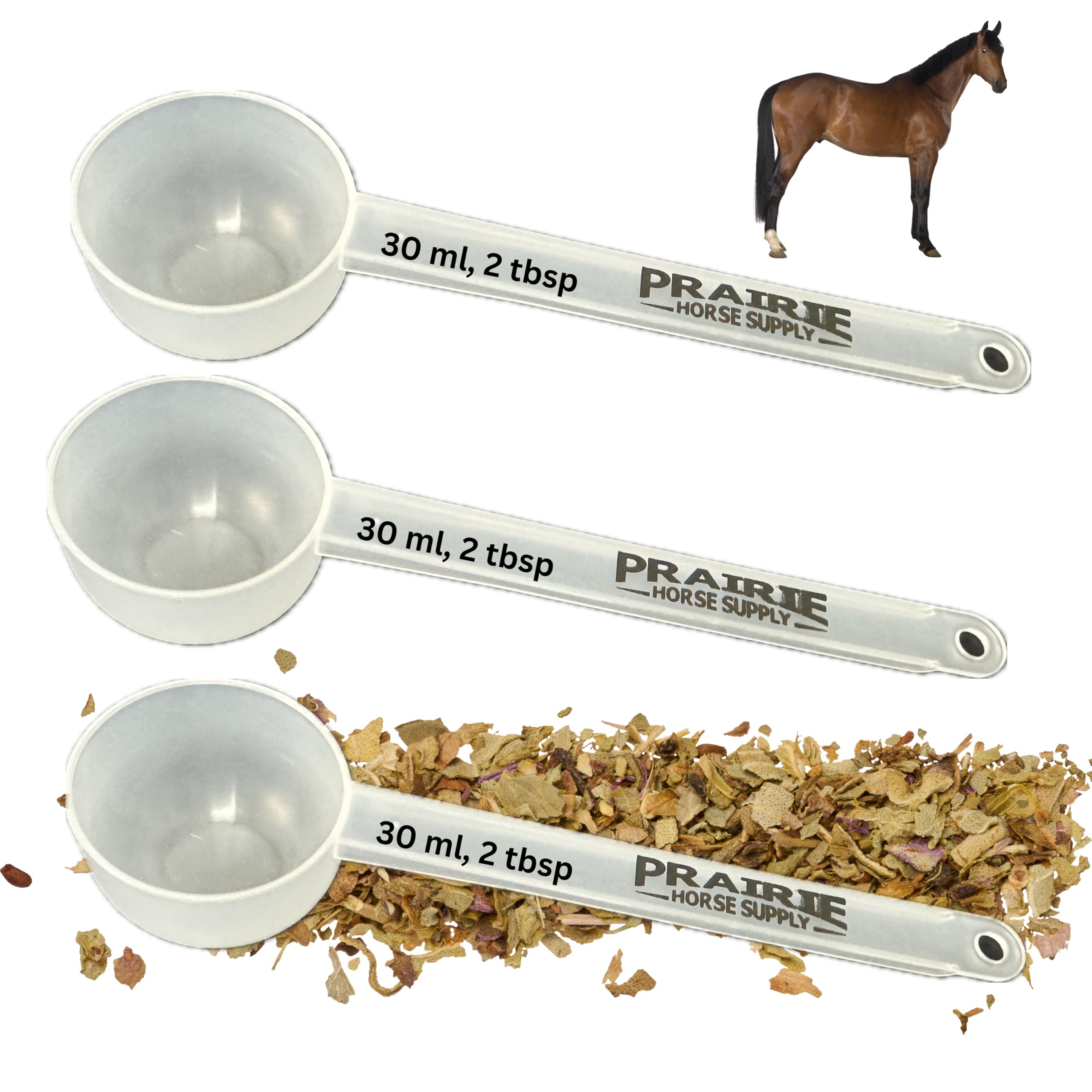 Prairie Horse Supply Supplement Scooper, Durable Measuring Spoons & Pet Food Scoop for Accurate Dosages, Ideal for Horse, Pet & 