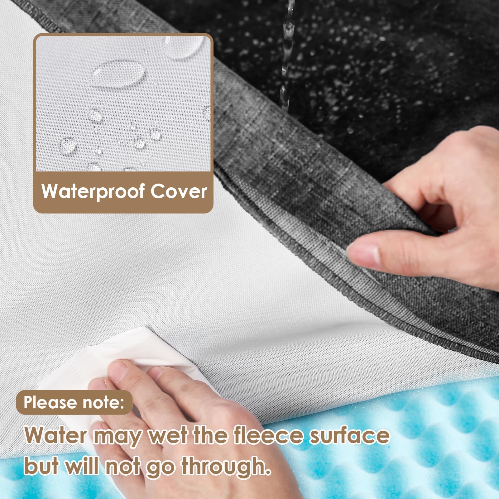 Eheyciga Orthopedic Memory Foam Dog Beds For Large Dogs With Removable Waterproof Liner, Dark Grey, 36X27