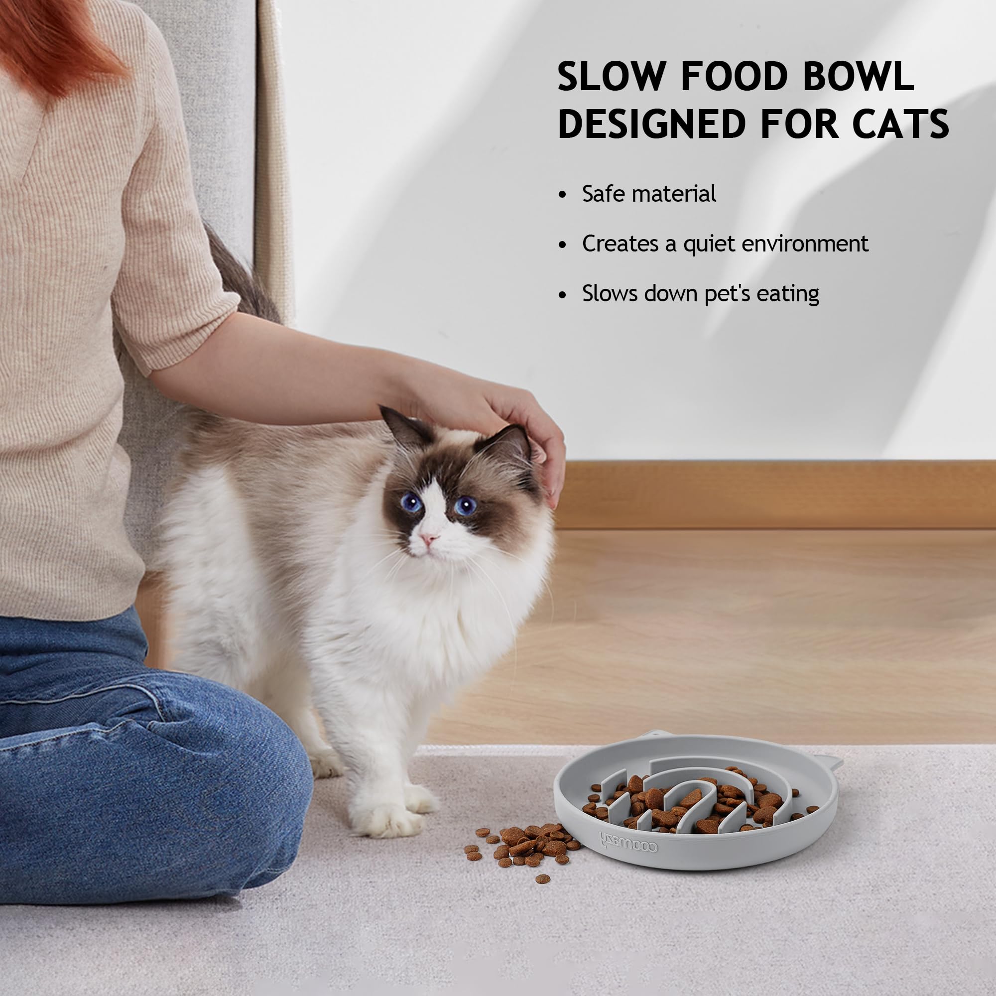 Coomazy Silicone Slow Feeder Dog Cat Bowls, Interactive Puzzle Toy for Pets Food Training, Keeps Dogs Cats Busy, Prevents Puppy