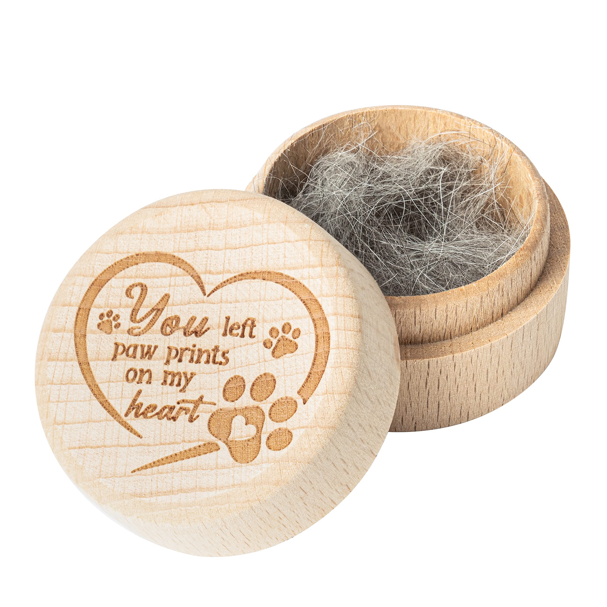 Cjiangpo Dog Memorial Keepsake Box, Wooden Pet Urns Memorial Gifts For Loss Of Dog Cat Hair Ashes Container Remembrance Pet Loss