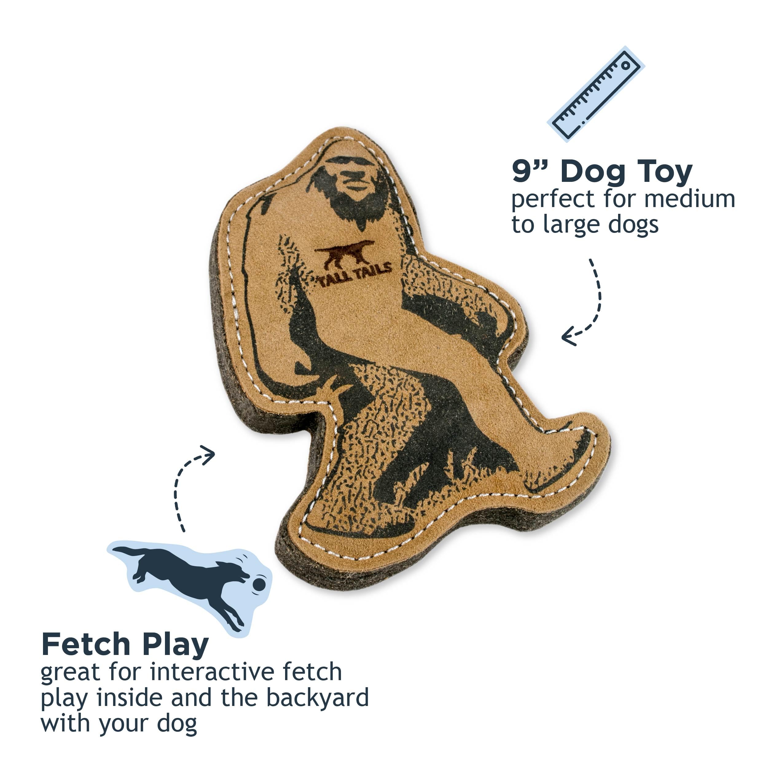 Tall Tails Big Jr. Natural Leather Fetch Toy Gift for Small Medium Large Dogs