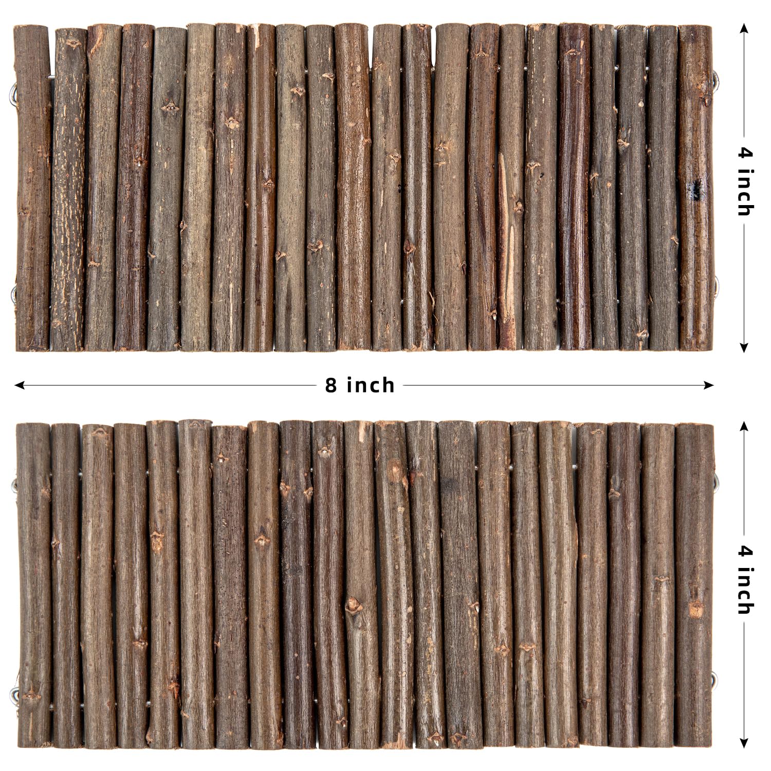 Sofier Hamster Toys 2 Pack Hamster Bridges Natural Wooden Hideout Tunnel Ladder Hamster Cage Accessories Chew Toys for Guinea Pi