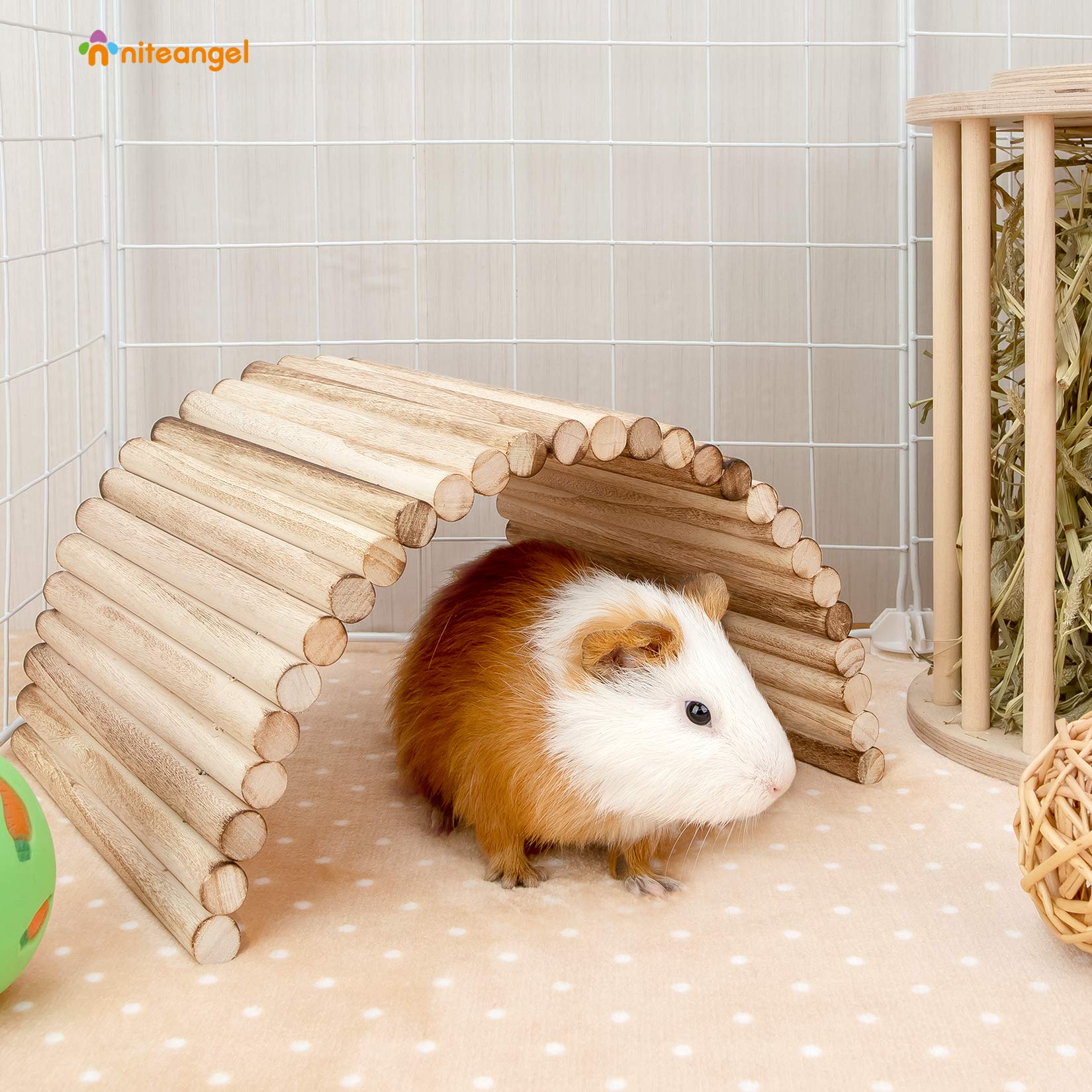 Niteangel Small Animal Climbing Toys - Suspension Bridge Ladder For Hamsters Gerbils Mice Rats Guinea Pigs Or Other Small Pets (15.7'' X 7.8'')