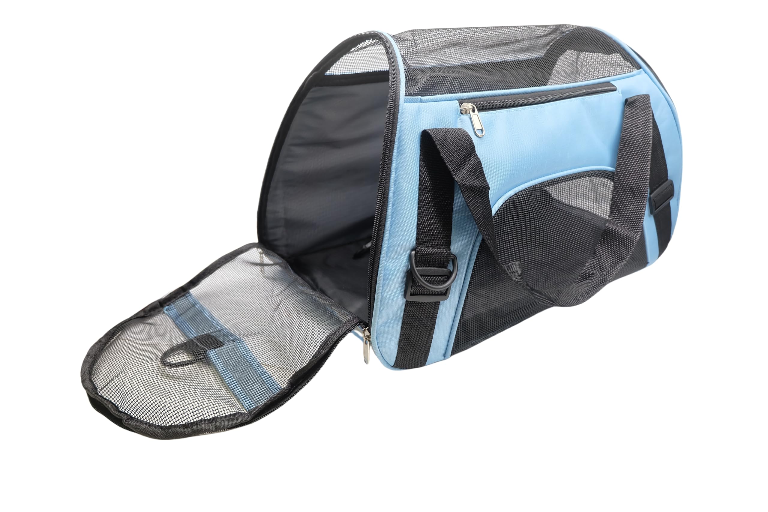 Zanesun Cat Carrier,Soft-Sided Pet Travel Carrier For Cats,Dogs Puppy Comfort Portable Foldable Pet Bag Airline Approved (Medium-Blue)