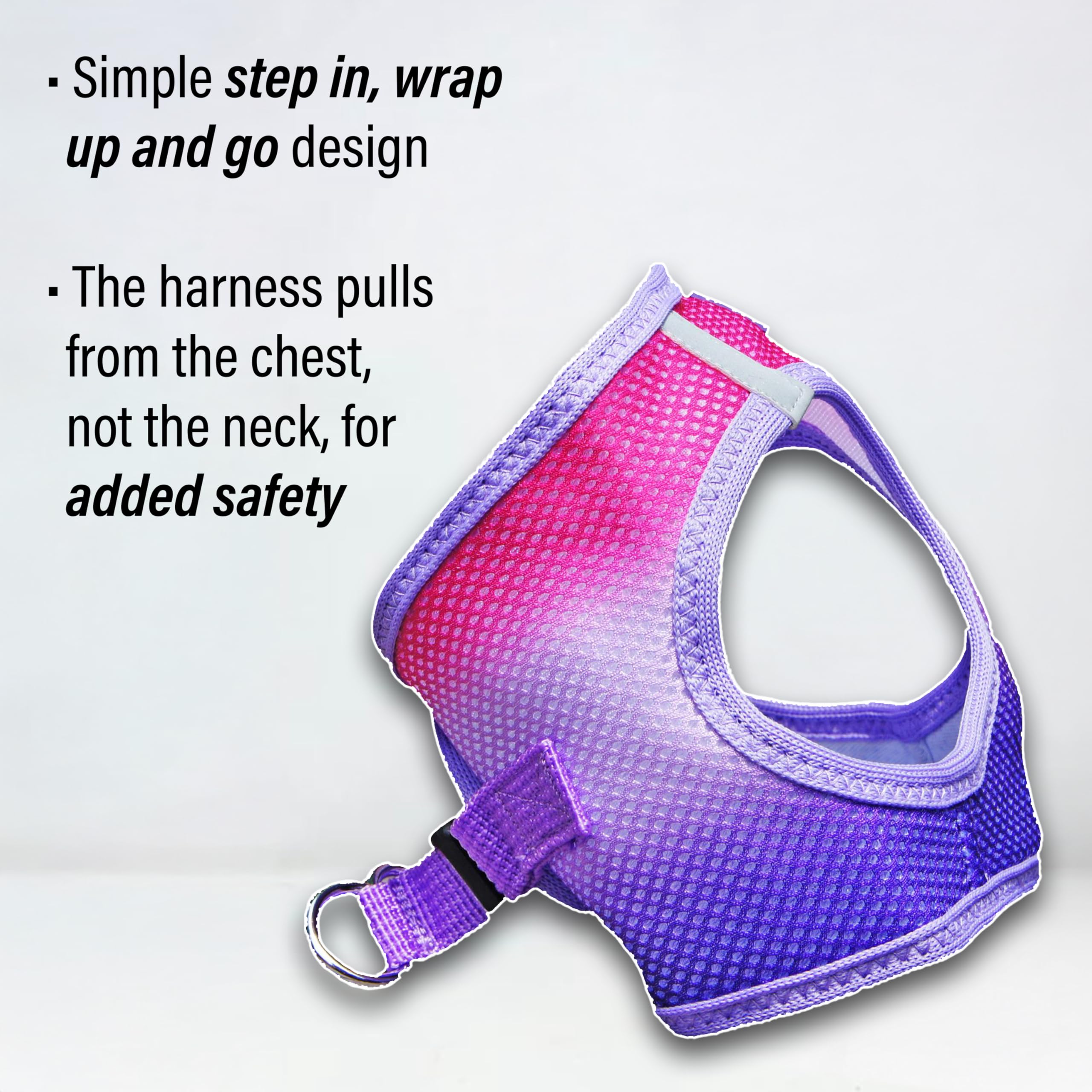 Doggie Design Dog Harness - No Choke Dog Harness, Dog Vest, Mesh Polyester, Pet Harness, Simple Step in and Go Design, Harness for Dog - Raspberry Sundae, XXS