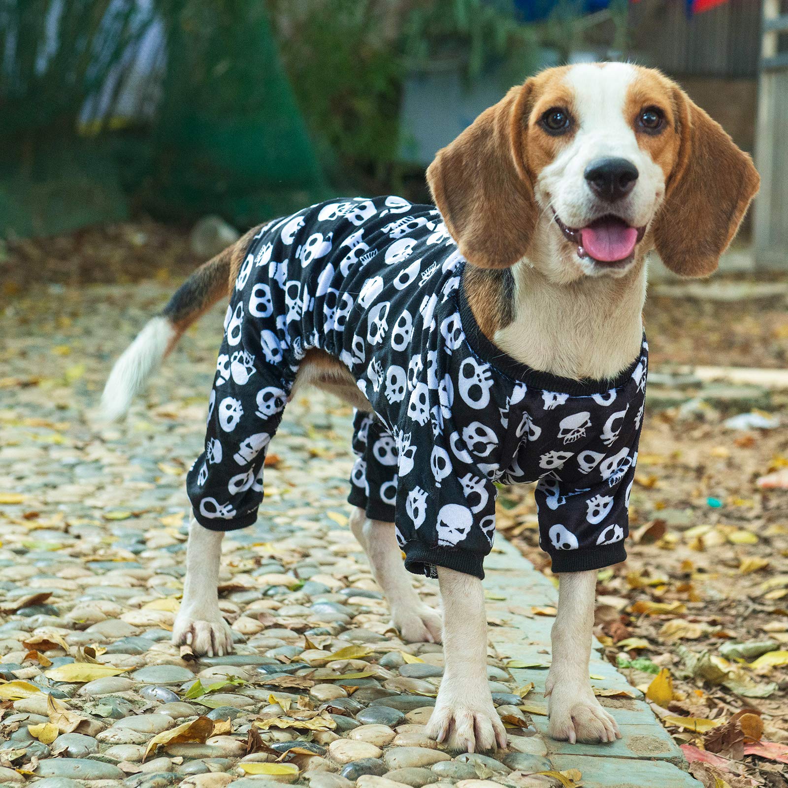 Cutebone Halloween Dog Jumpsuit Skull Shirt Pet Pajamas Bodysuit For Large Doggie Onesies P11Xxl
