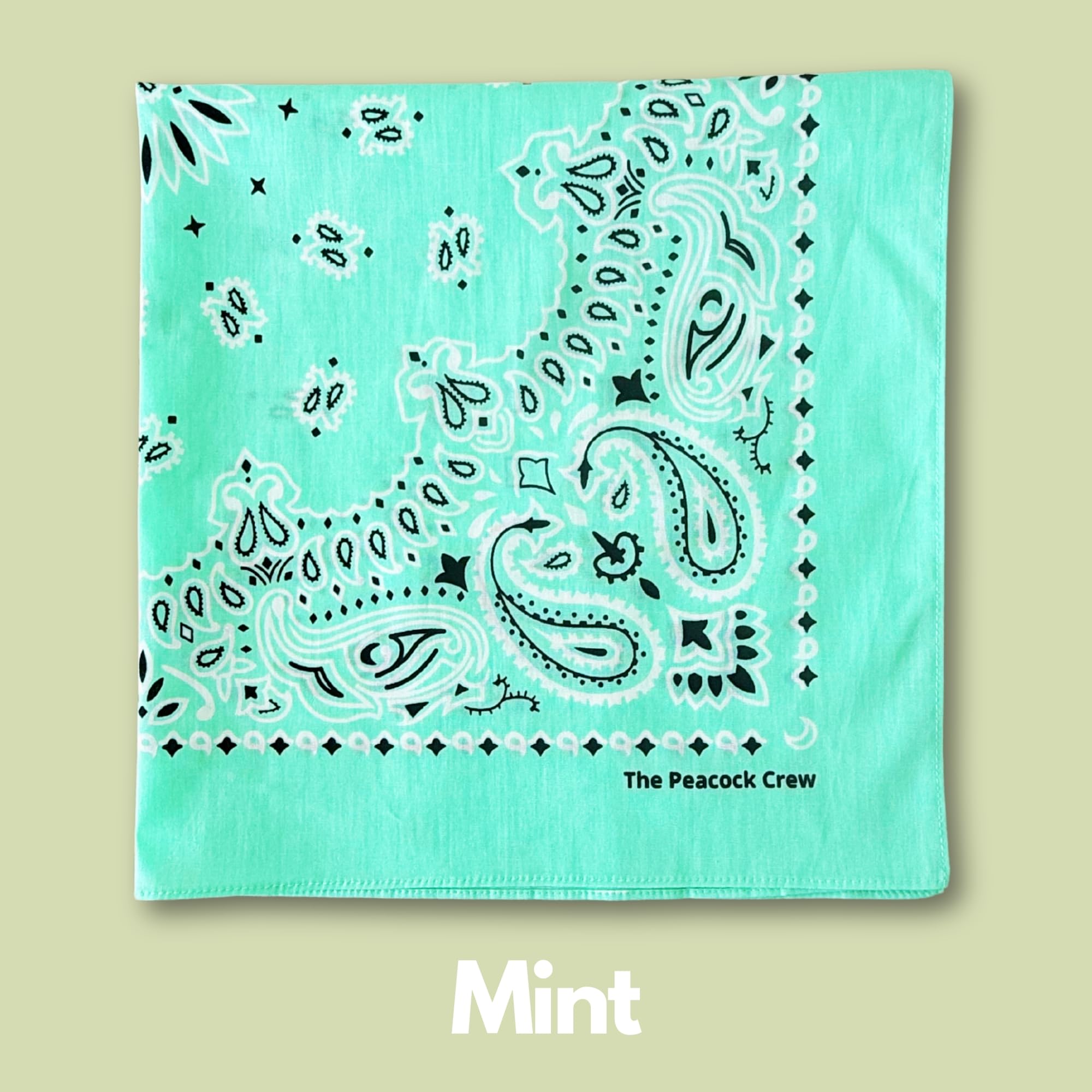 The Peacock Crew Pack of 4 Cotton Bandanas for Men and Women - The Greens