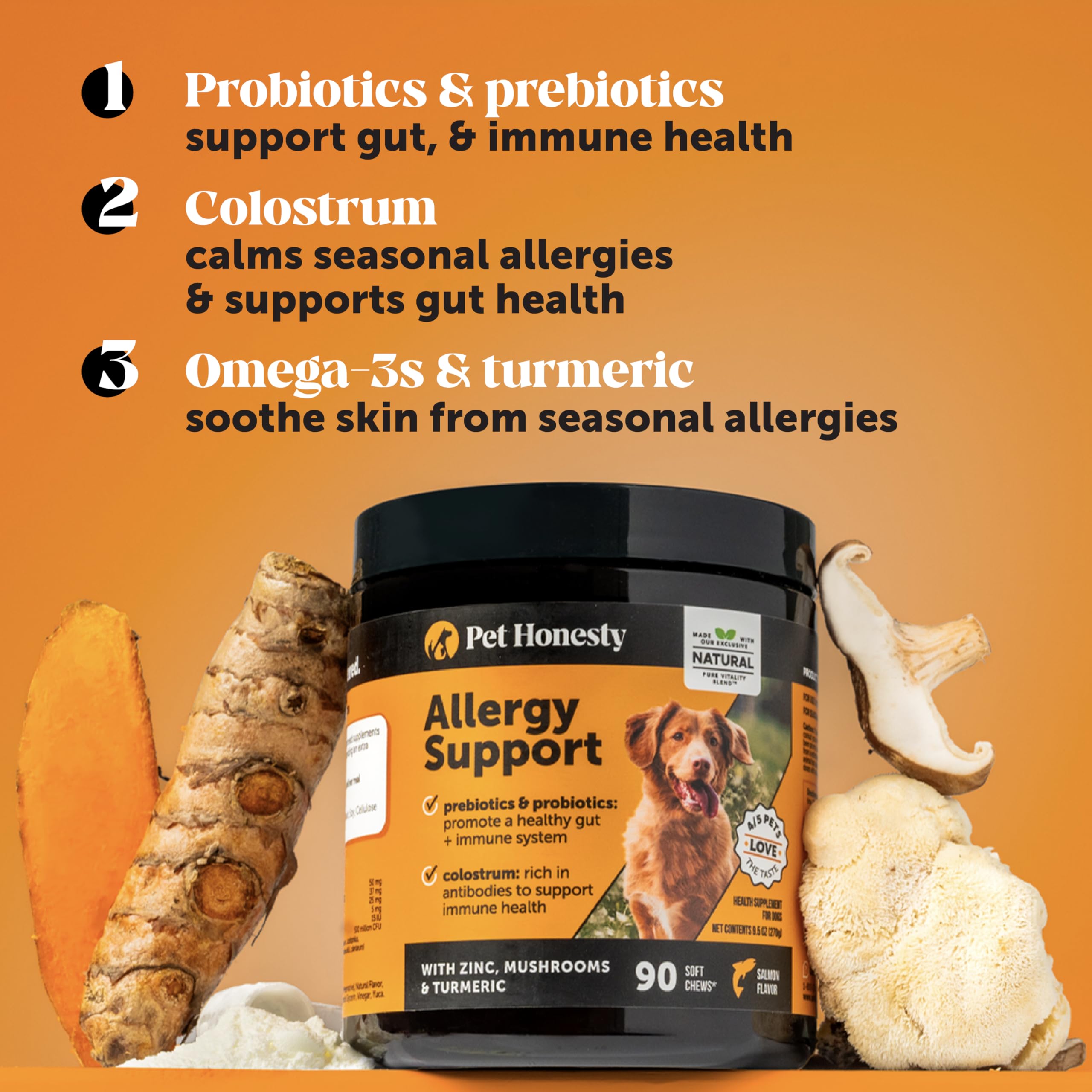 Pet Honesty Dog Allergy & Itch Relief - Advanced Itch Supplement with Probiotics for Dogs - Immune Support & Skin Relief for Sea