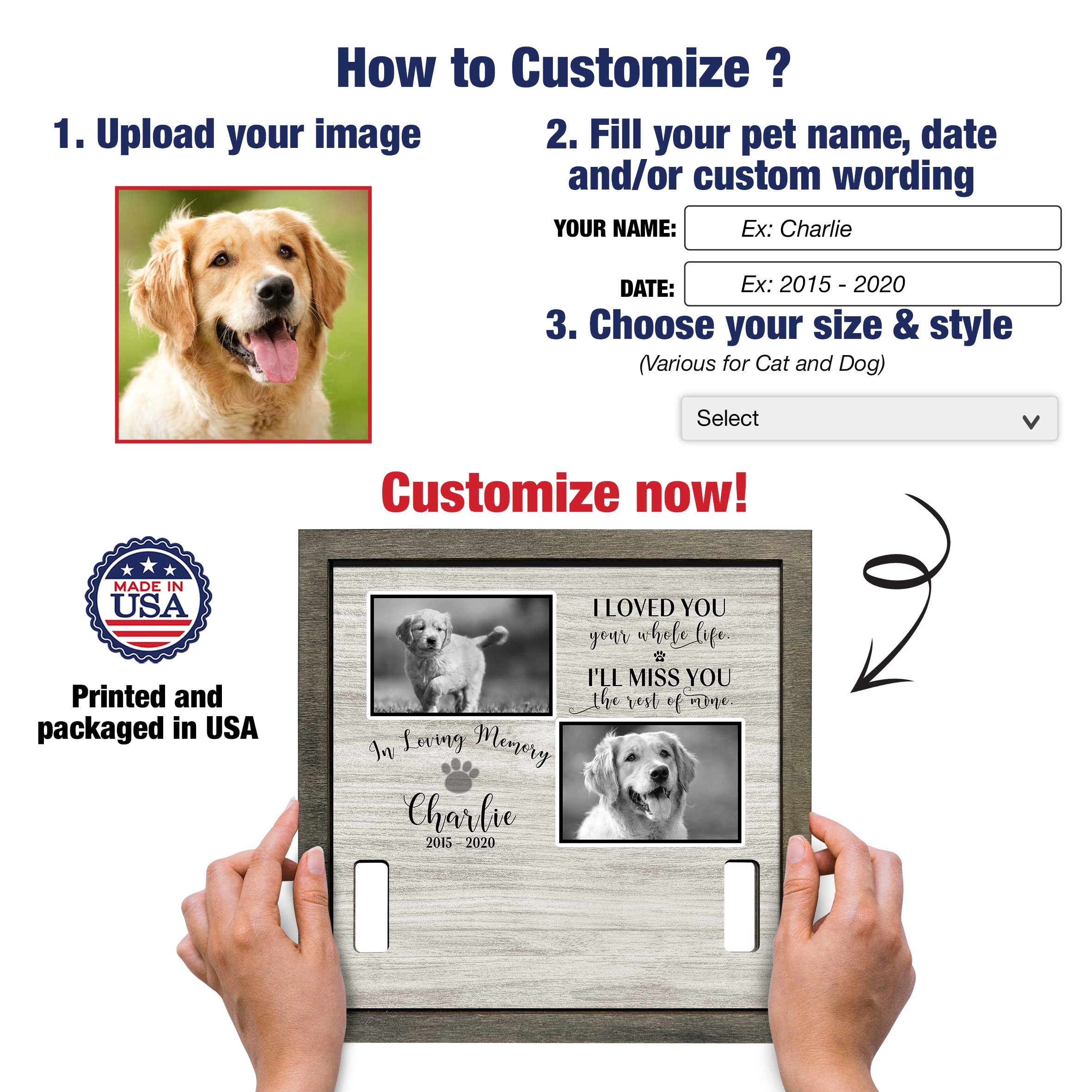 Bfigift Personalized Dog Memorial Picture Frame Remembrance Gifts For Loss Of Loved Pet Collar Plaque In Loving Memory Of Dog An