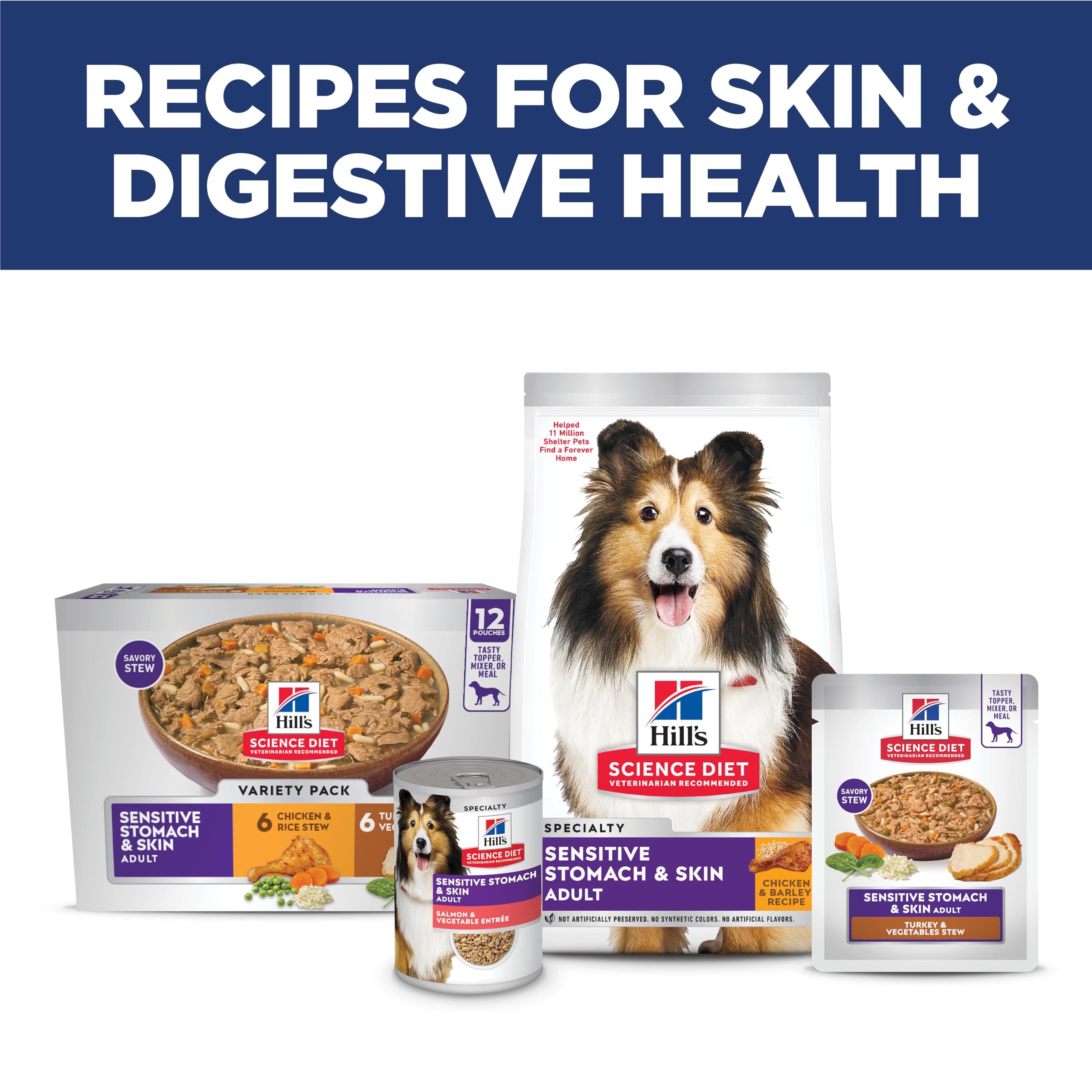 Hills Science Diet Sensitive Stomach & Skin, Puppy, Stomach & Skin Sensitivity Support, Wet Dog Food, Salmon & Vegetable Stew,