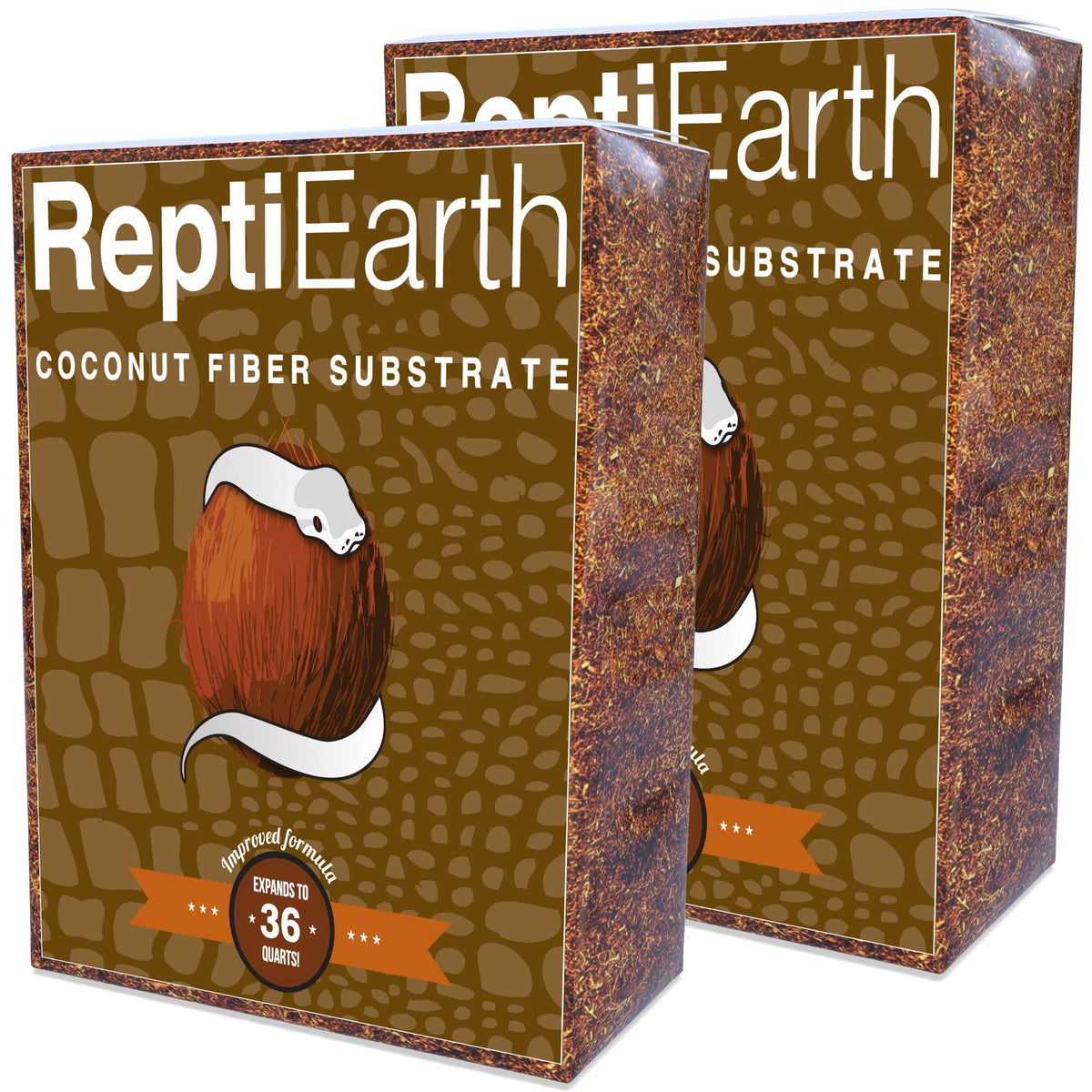 Reptiearth Fine Coconut Fiber Substrate, Fluffy Small-Strand Reptile Substrate And Snake Bedding For Bioactive Terrarium Tanks, Organic Coco Fiber For Lizards, Frogs, Tarantulas (36 Quart, 2 Pack)