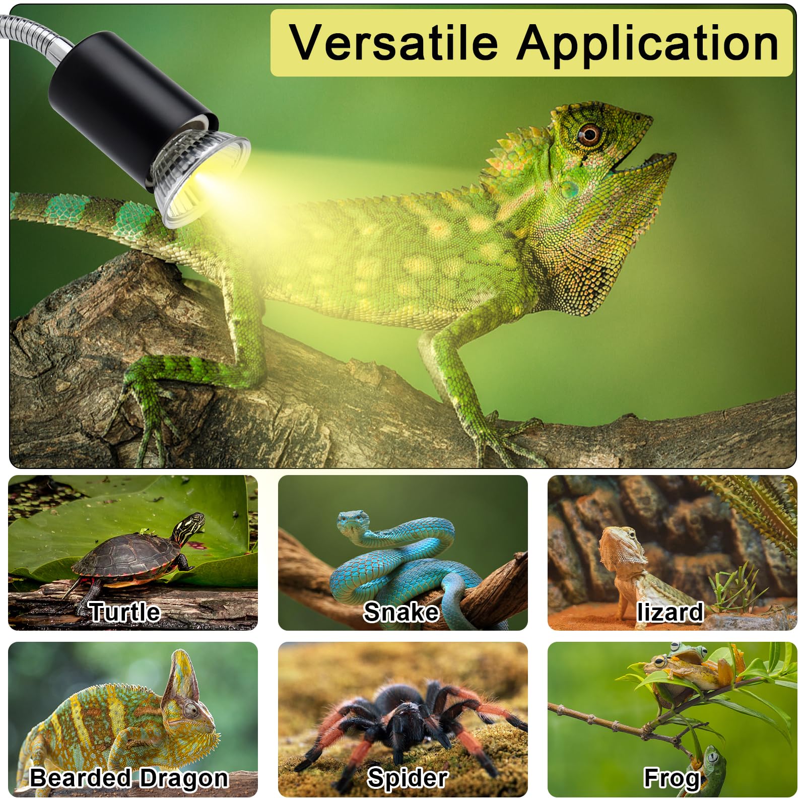 Nbiiuyige Reptileheat Lamp The Adjustable Temperature And 360  Rotating Hose Crawlers Heating Lights, For Turtles, Lizards, Bear