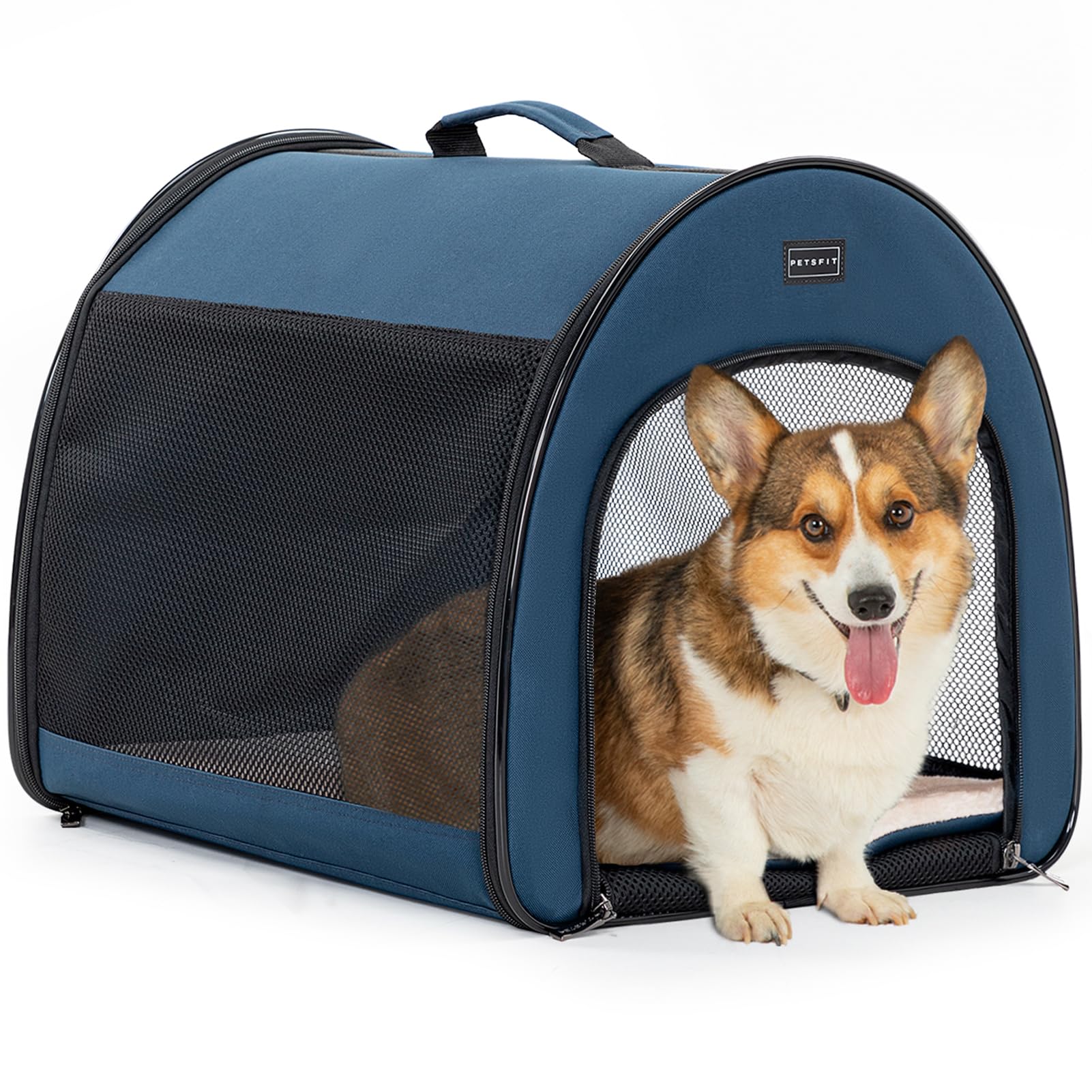 Petsfit Collapsible Dog Crate, Dog Travel Crate - 26.5 Inch Lightweight, Roomy, Easy To Set Up, Portable Pop Up Dog Carrier With