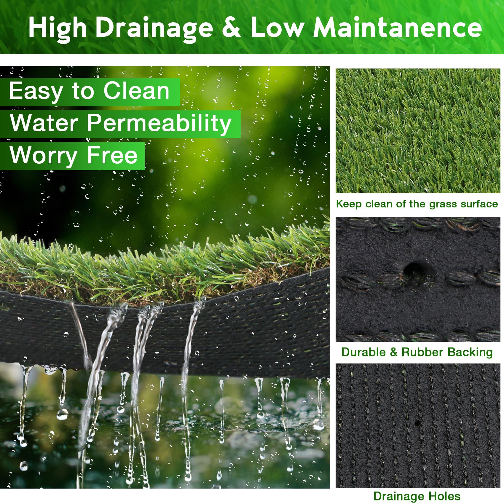 Xlx Turf Extra Thick Outdoor Turf, Large Fake Grass Pad For Dogs Potty Kennel Patio Balcony, 6 Ft X 10 Ft