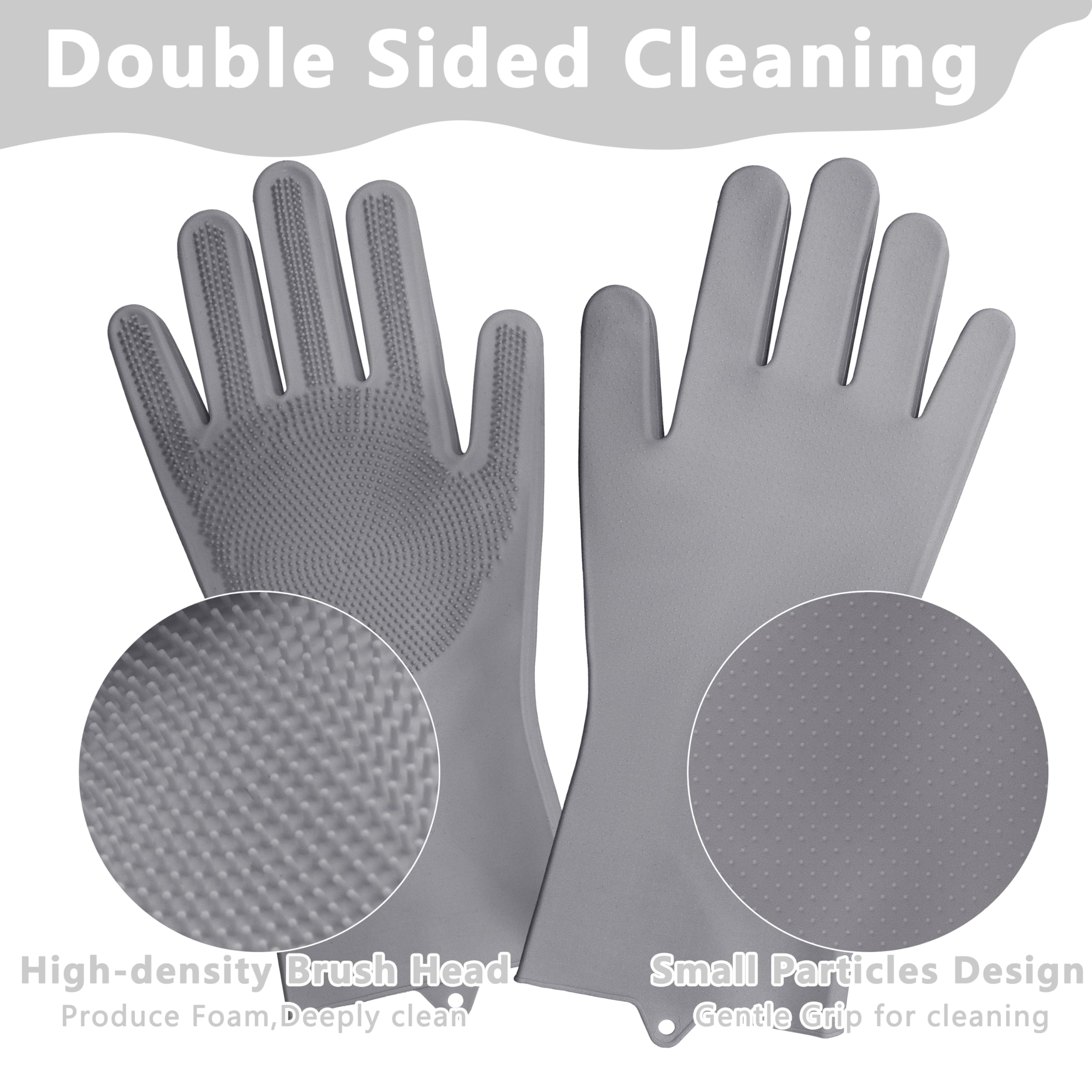 Maiiu Pet Grooming Gloves-Heat Resistant Dog Washing Gloves With High-Density Teeth, Dog Bath Scrubber With Enhanced Five Finger