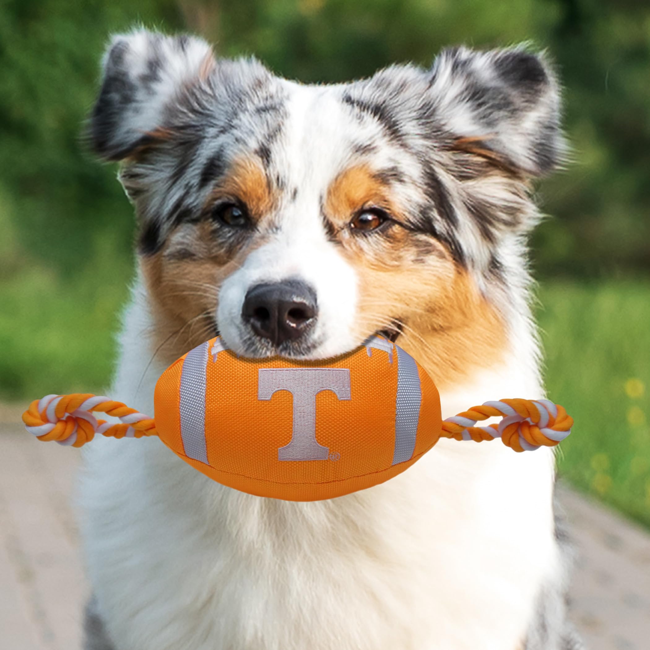 Pets First NCAA Tennessee Volunteers Football Dog Toy, Tough Quality Nylon Materials, Strong Pull Ropes, Inner Squeaker, Collegi