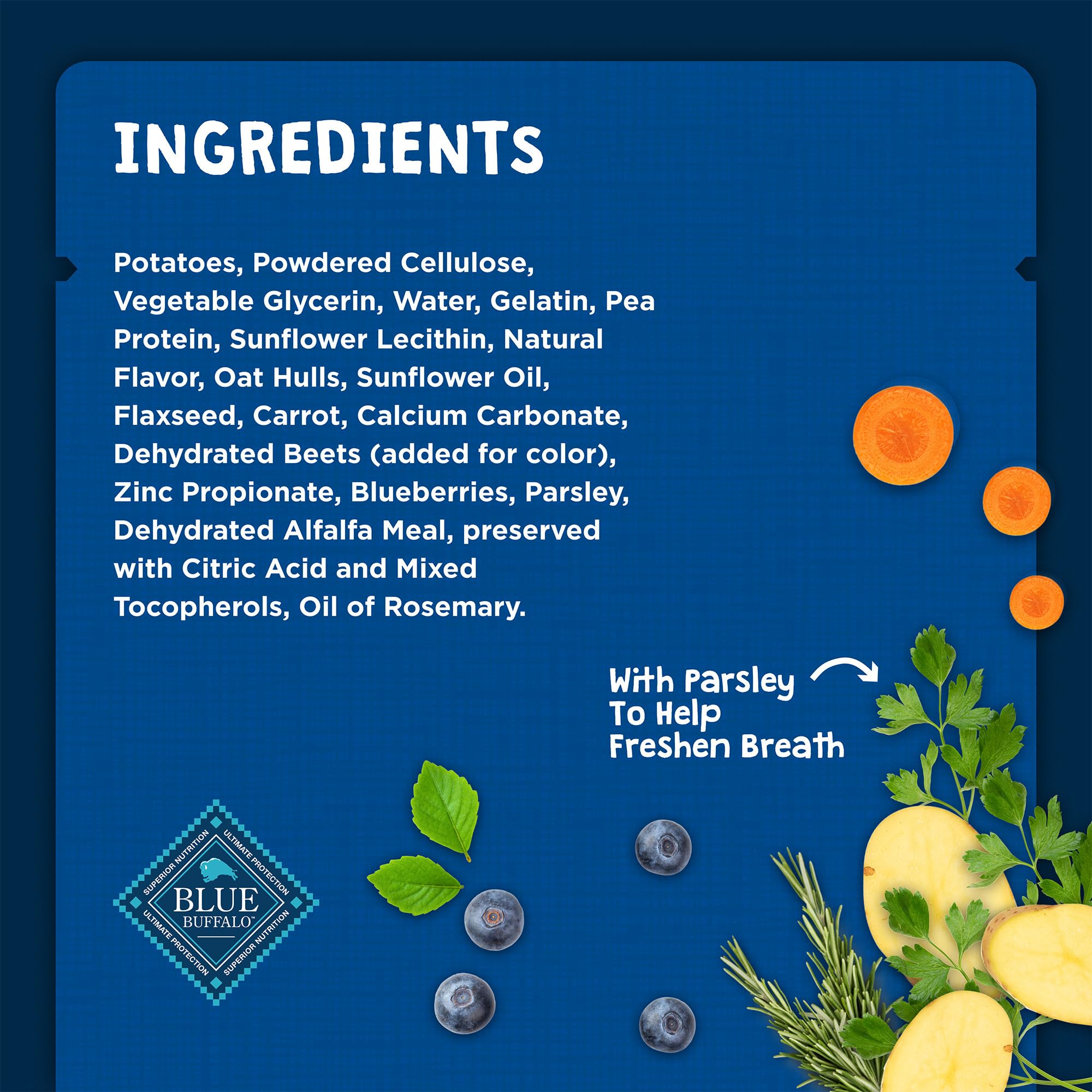 Blue Buffalo Dental Bones for Large Dogs 50 lbs. & Above, Daily Dental Dog Treats, Cleans Teeth & Freshens Breath, 27-oz. (17 Bo