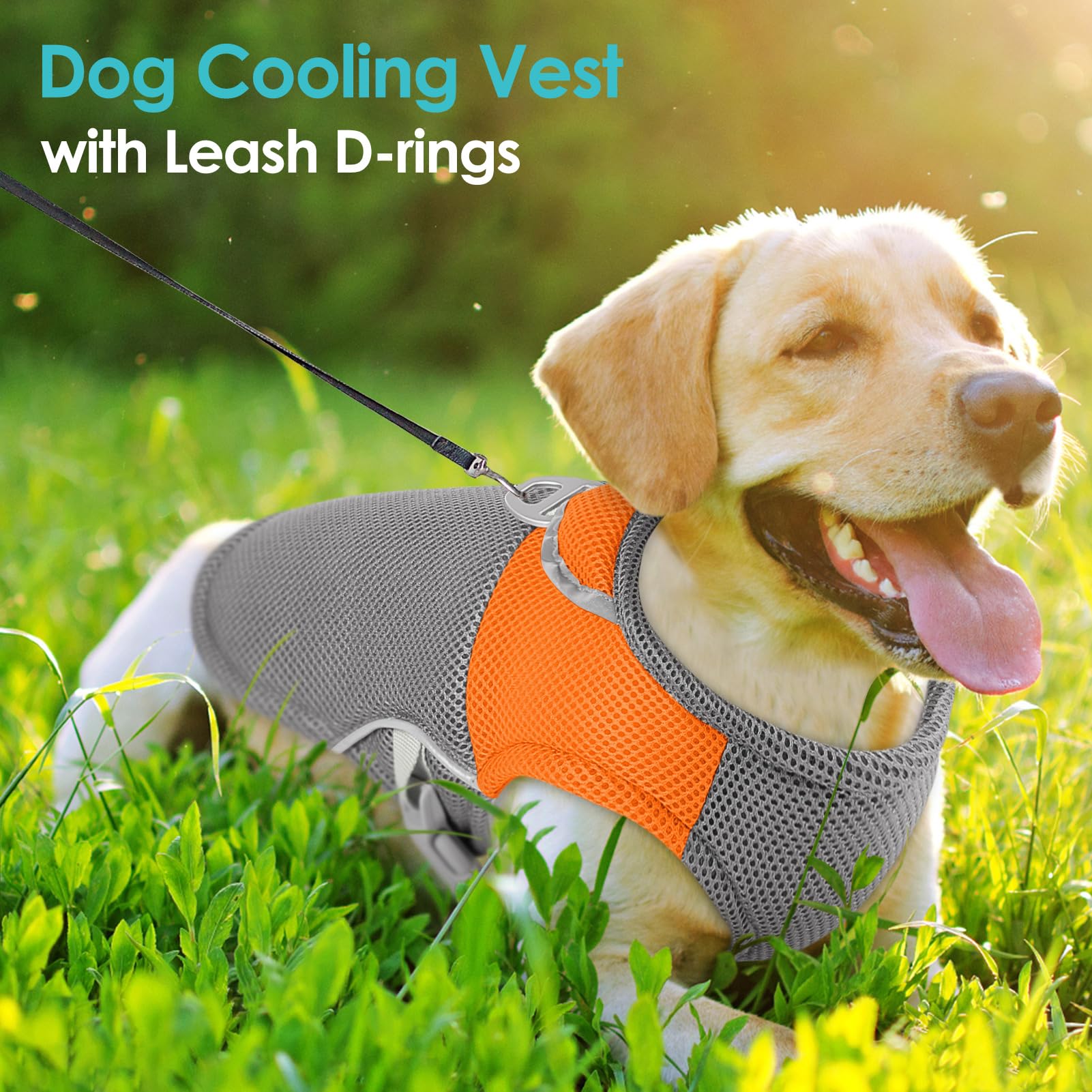 Aofitee Dog Cooling Vest, Lightweight Cooling Jacket For Dogs, Breathable Dog Cooler Shirt With Harness D-Ring, Pet Sun Shirt Uv