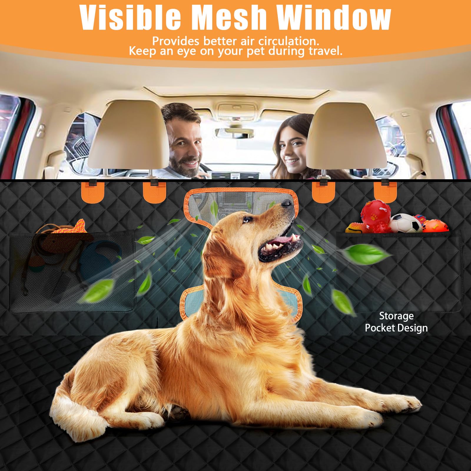 Serpro Truck Back Seat Extender For Dogs - Large Size, Hard Bottom Dog Seat Cover, Pet Hammock, Waterproof Bed Mattress, Backsea