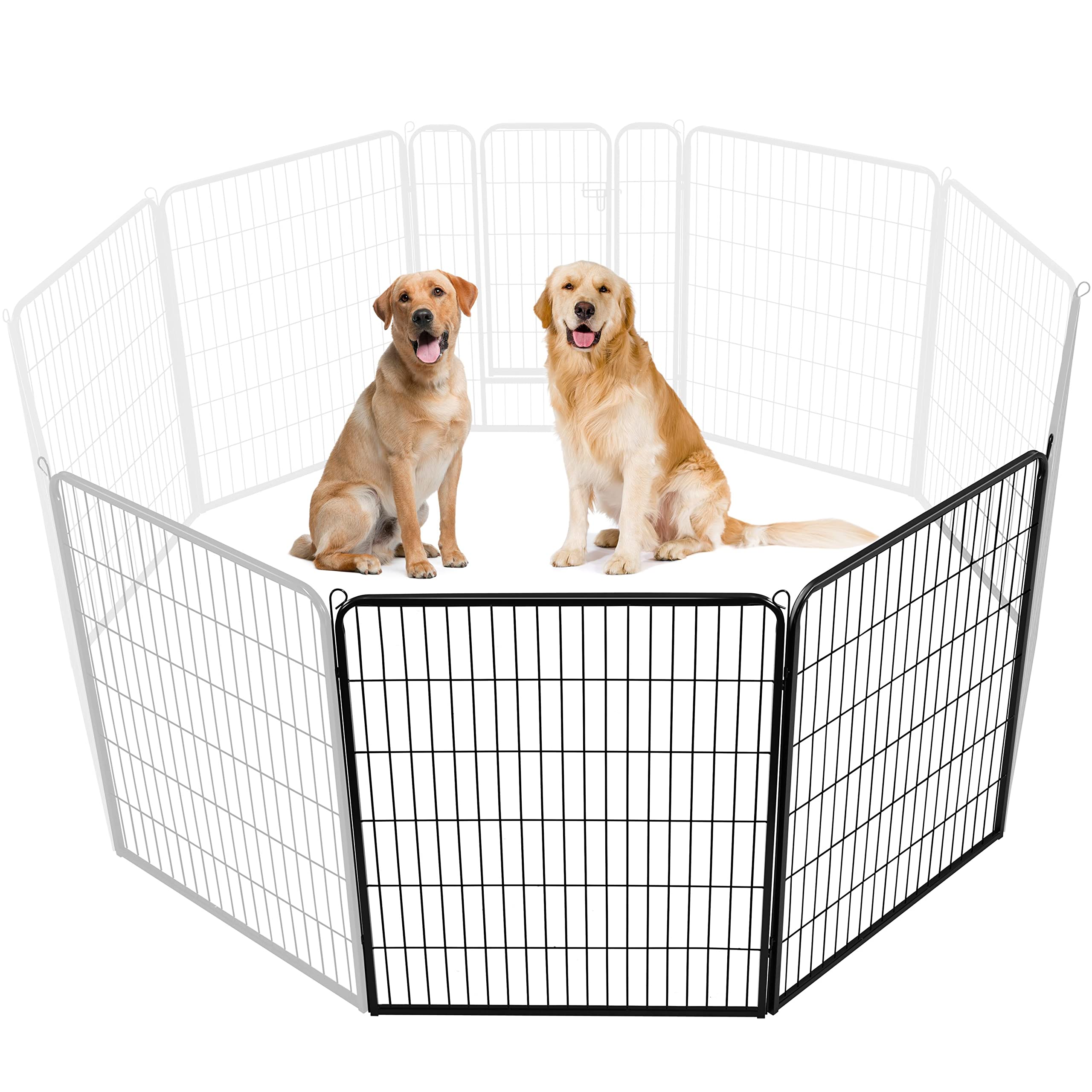 Yaheetech Dog Playpen Outdoor, 40 Inch 2 Panels Dog Pen Indoor Heavy Duty Puppy Exercise Pen Metal Pet Fence For Rv Camping/Yard