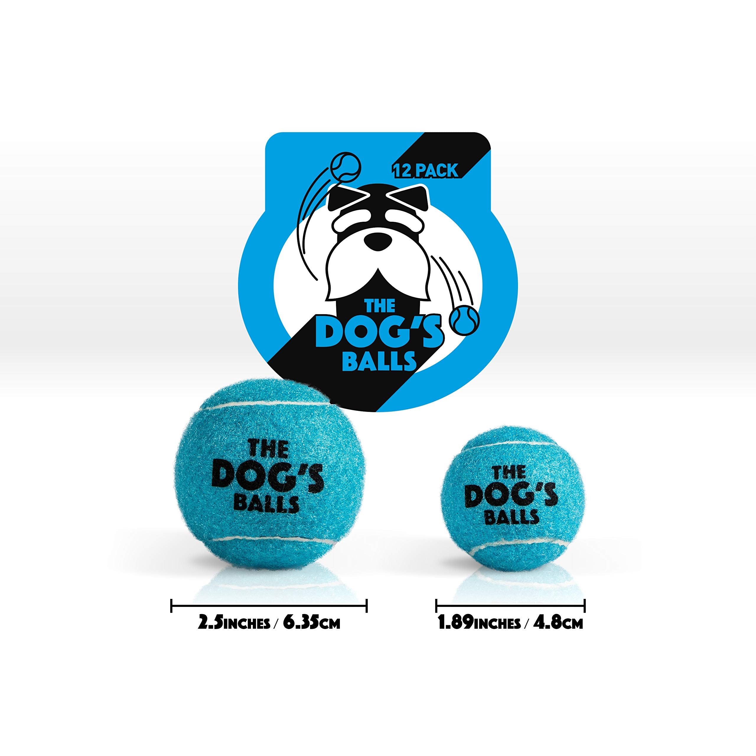 The Dog'S Balls, Dog Tennis Balls, 12-Pack Blue Dog Toy, Strong Dog & Puppy Ball For Training, Play, Exercise & Fetch