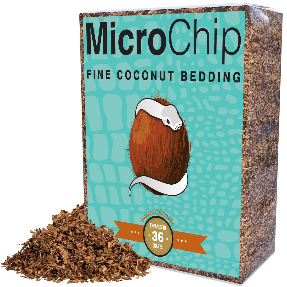 Microchip Fine Coconut Invertebrate And Reptile Substrate Coco Husk Chip Mix For Bioactive Terrarium Ideal For Snake, Frog, Tarantula, Gecko, And Lizard Tank Habitats (36Qt)