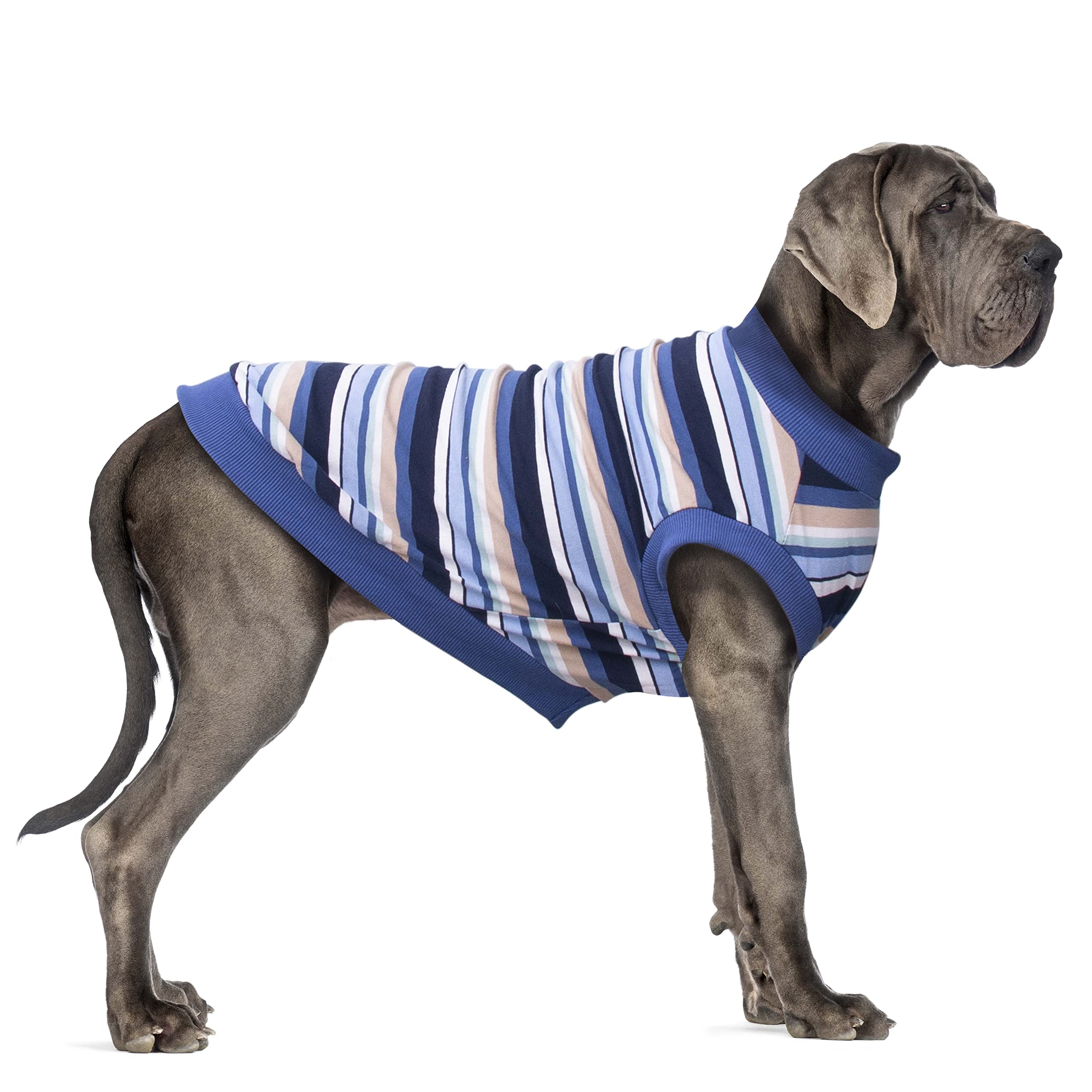 Arunners Extra Large Dog T Shirts Clothes Sleeveless Tank Top Vest For Labrador Rottweiler Great Dane, Blue, 8X-Large