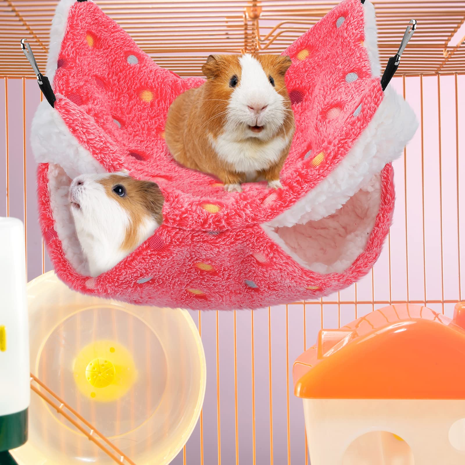 2 Pcs Guinea Pig Rat Hammock Guinea Pig Hamster Ferret Hanging Hammock Accessories For Small Animals Chinchilla Parrot Sugar Gli